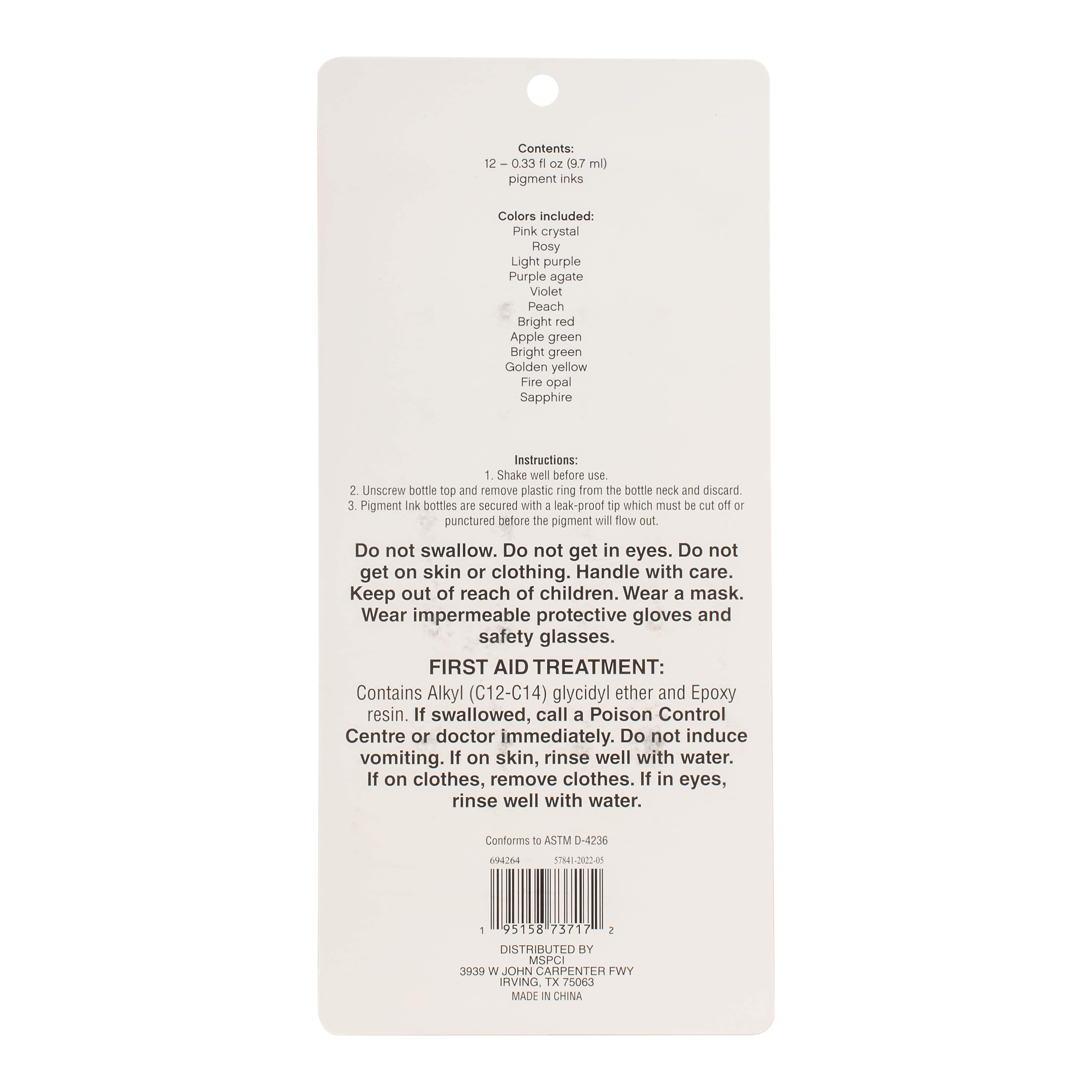 6 Packs: 12 ct. (72 total) Bright Resin Pigment Inks by Craft Smart®