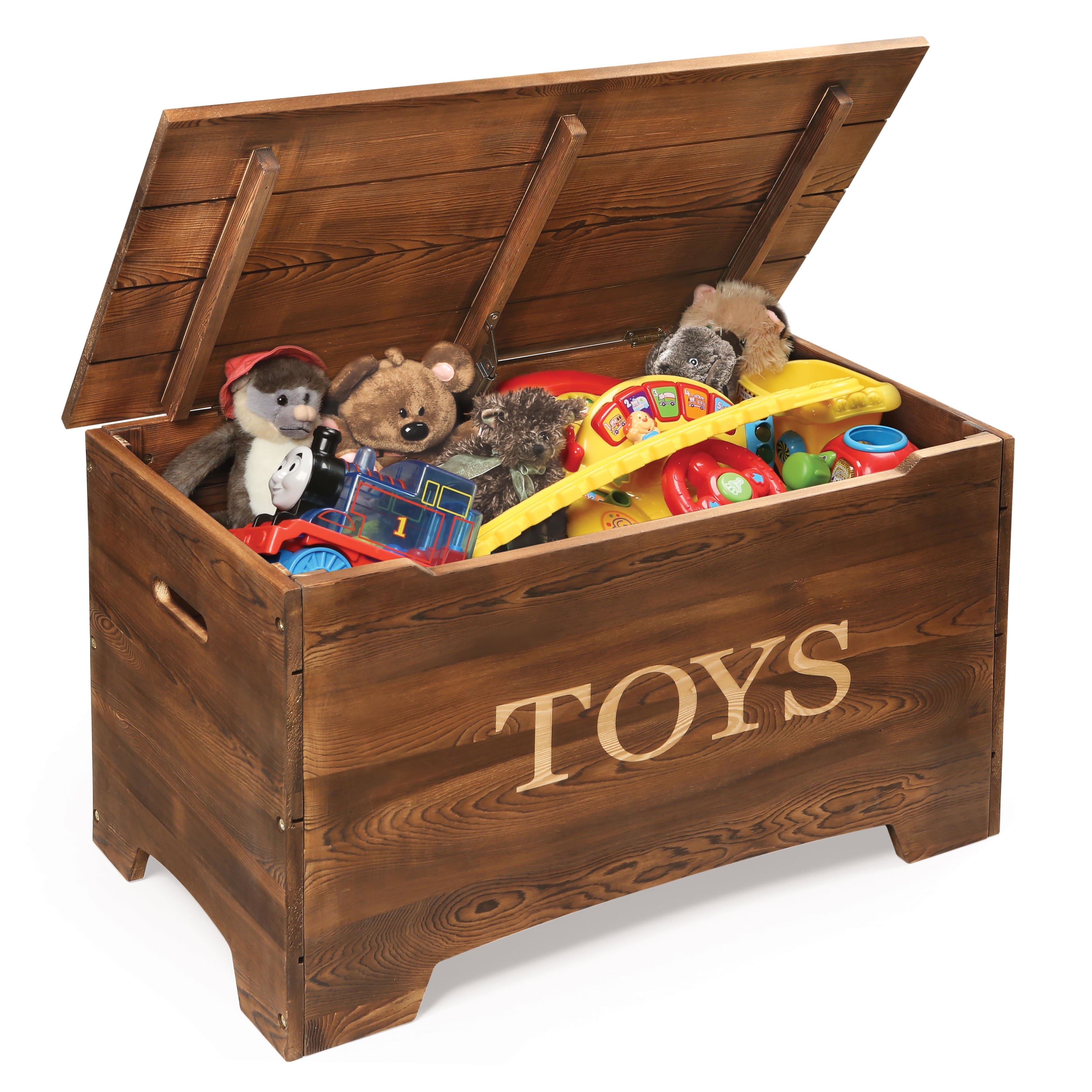 Badger Basket Caramel Brown Solid Wood Rustic Toy Box