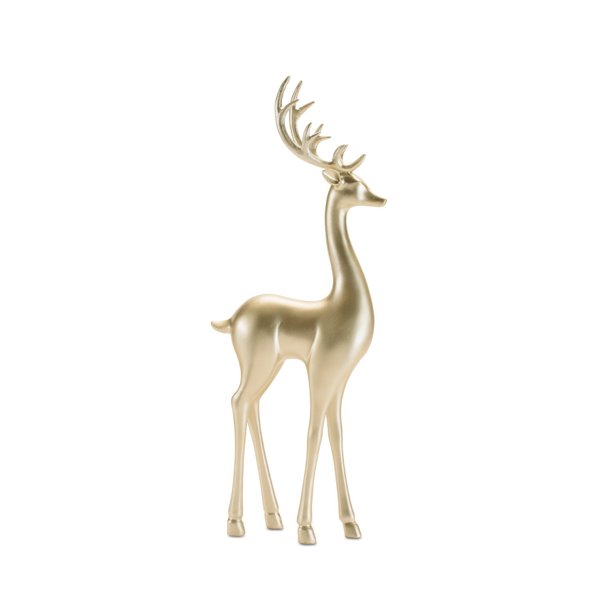 Melrose 16.5" Gold Modern Metallic Deer Figurines Set