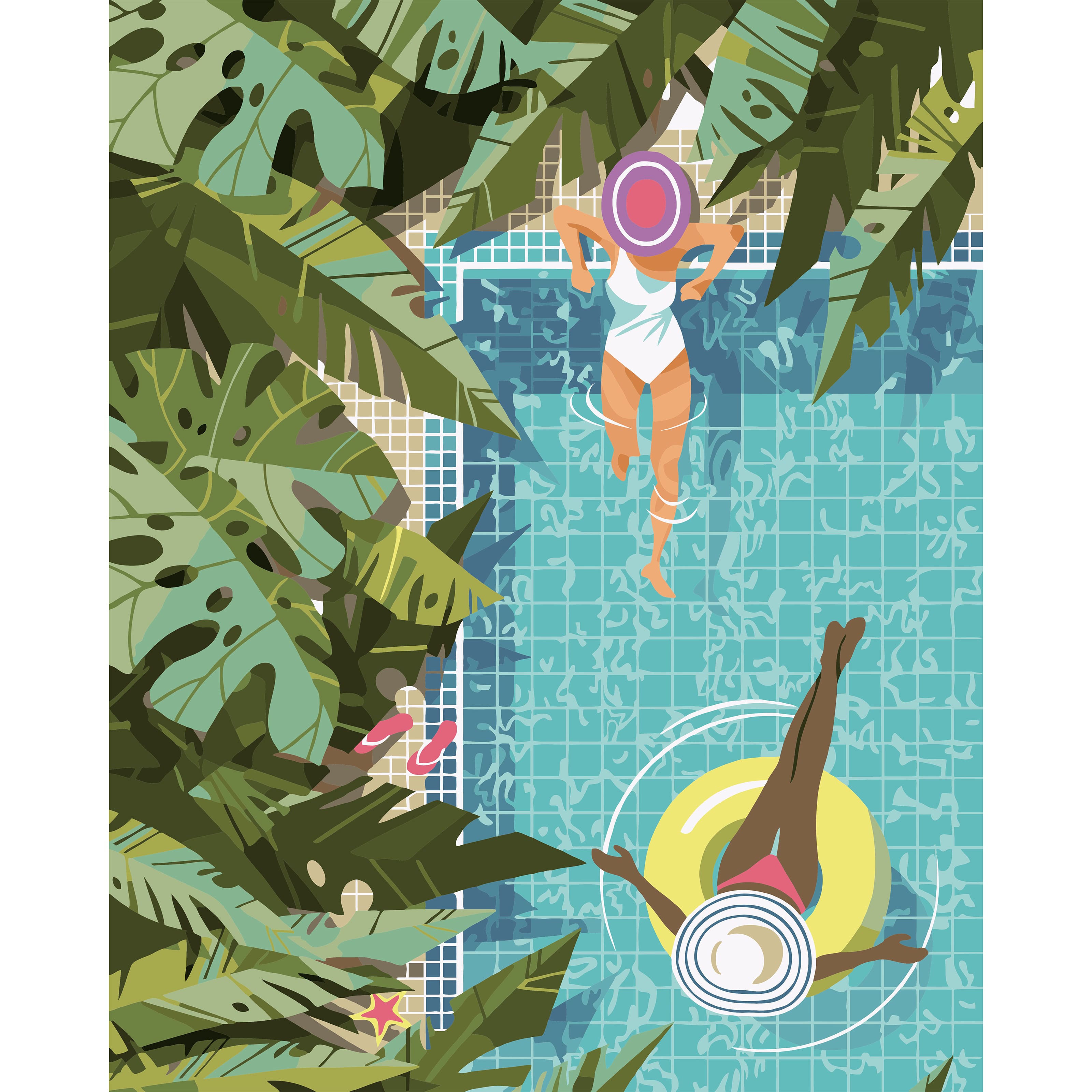 Ladies in Tropical Pool Paint-by-Number Kit by Artist's Loft®