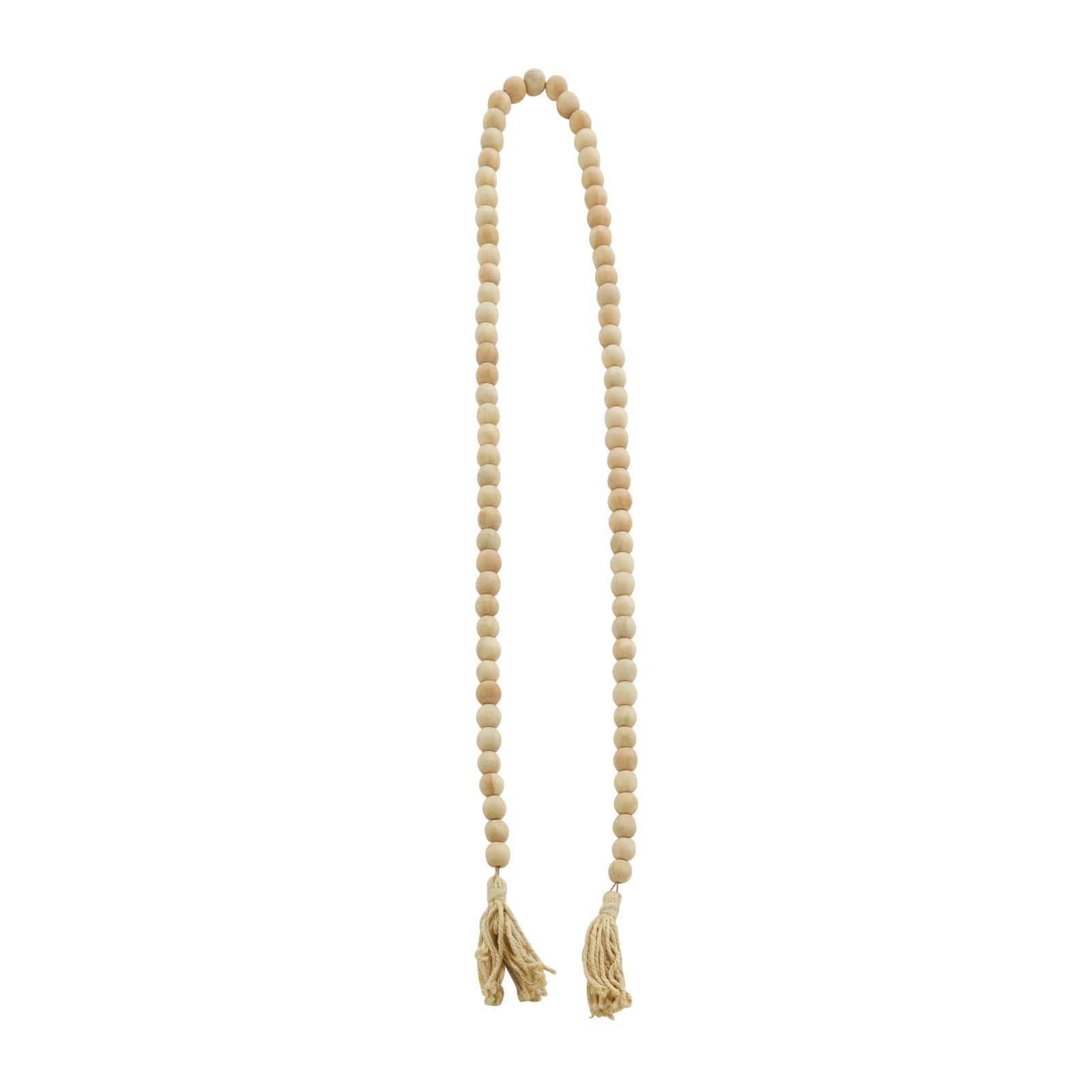 Light Brown Wood Bohemian Garland, 87" x 1" x 1"