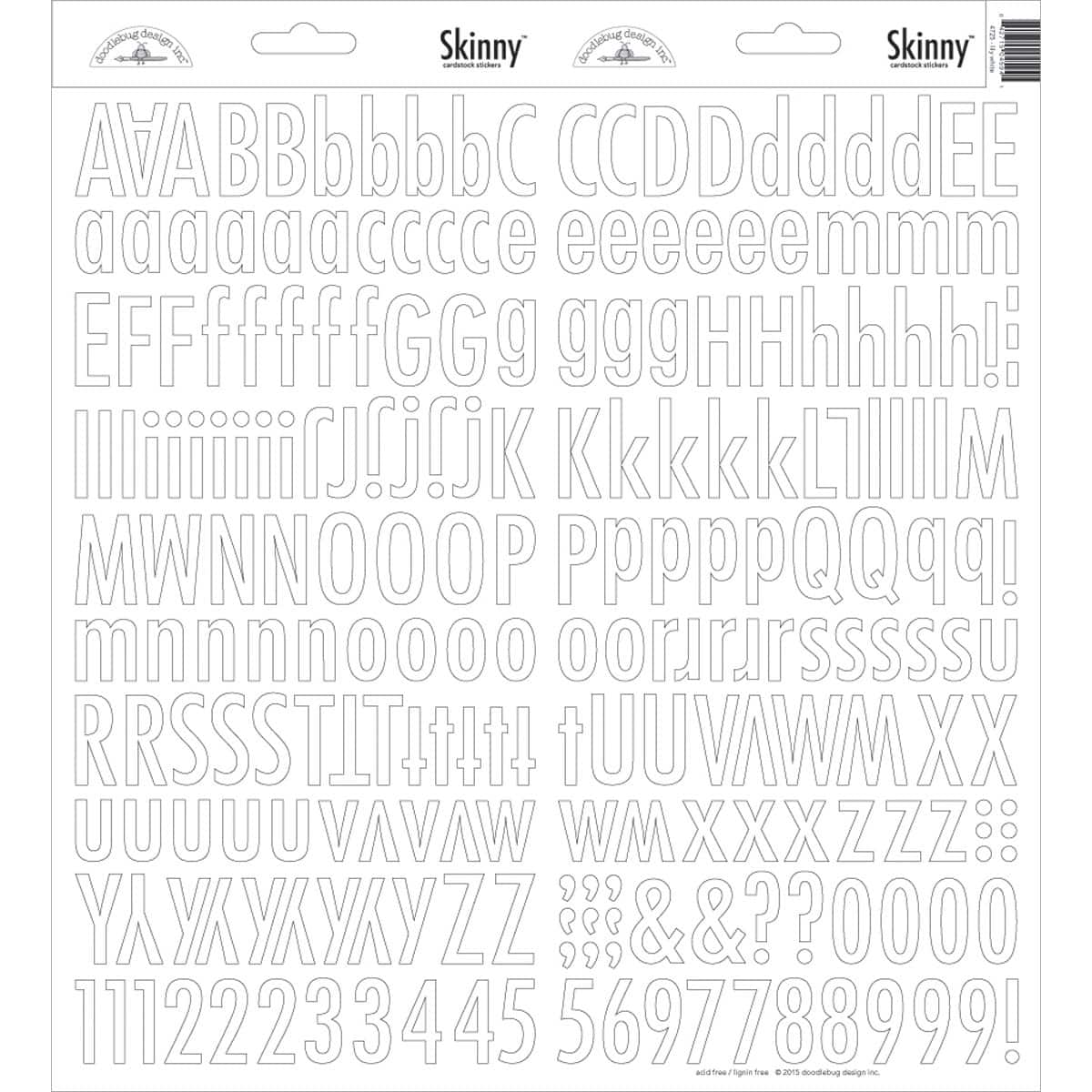 Doodlebug Design Inc.™ Skinny Cardstock Alpha Stickers