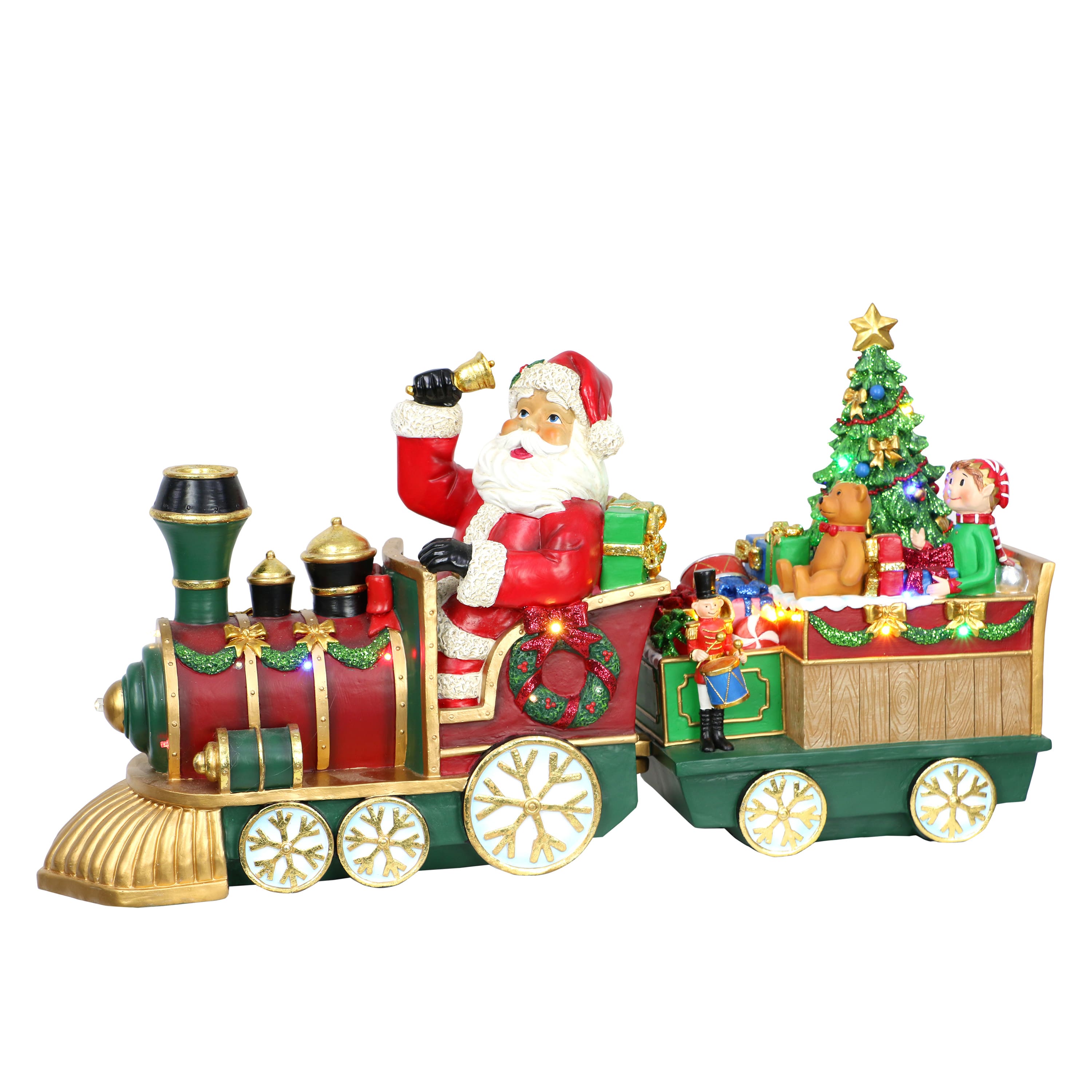 6 Pack: 24" Pre-Lit Multicolor LED Santa Train Tabletop Décor