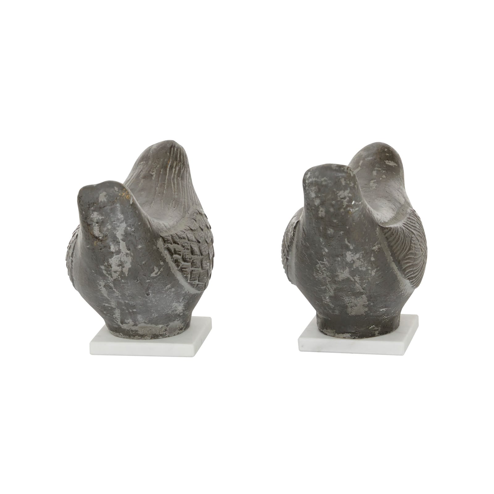 Set of 2 Ceramic Coastal Bird Sculpture, 16.75