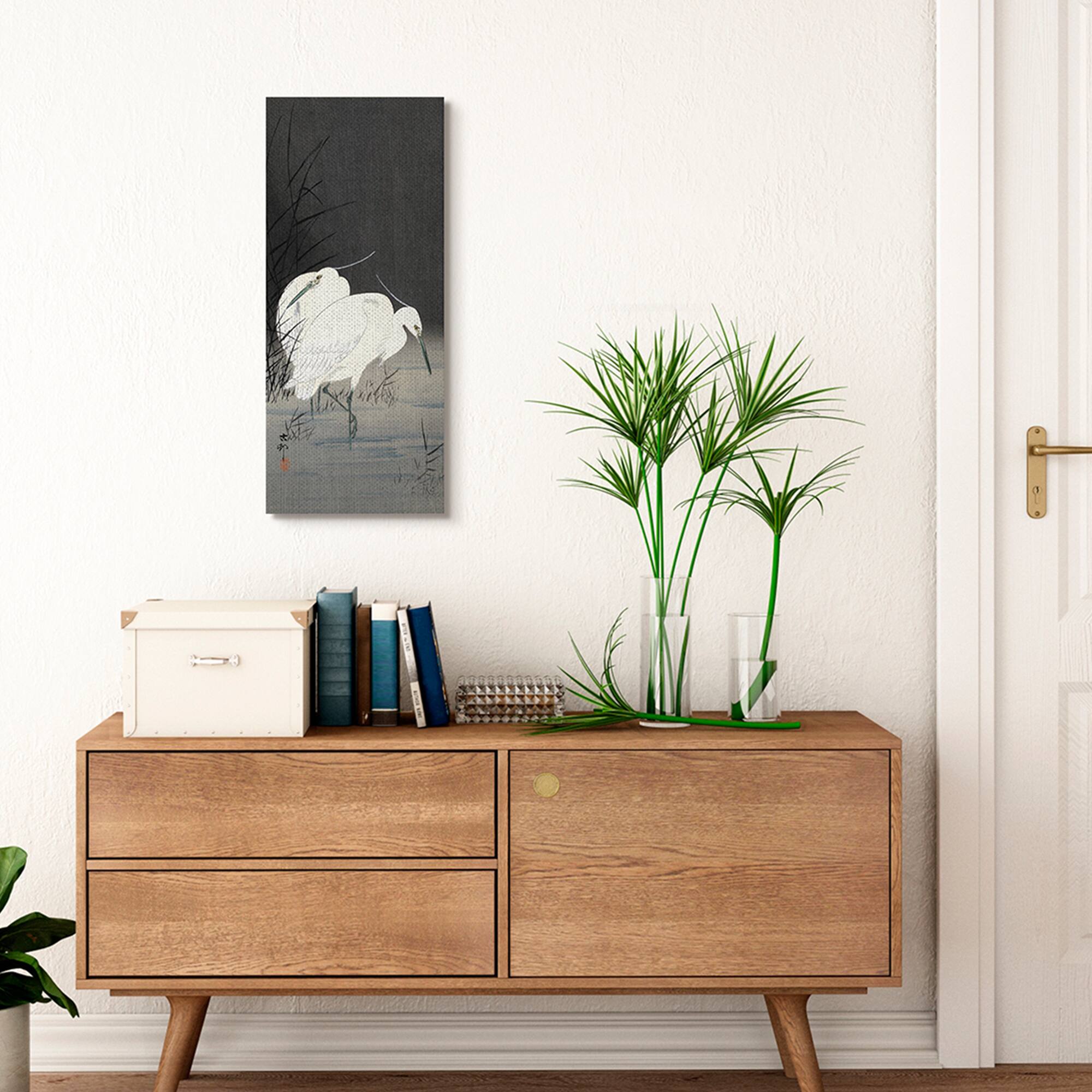Stupell Industries Traditional Crane by Lake Japanese Inspired Bird Canvas Wall Art