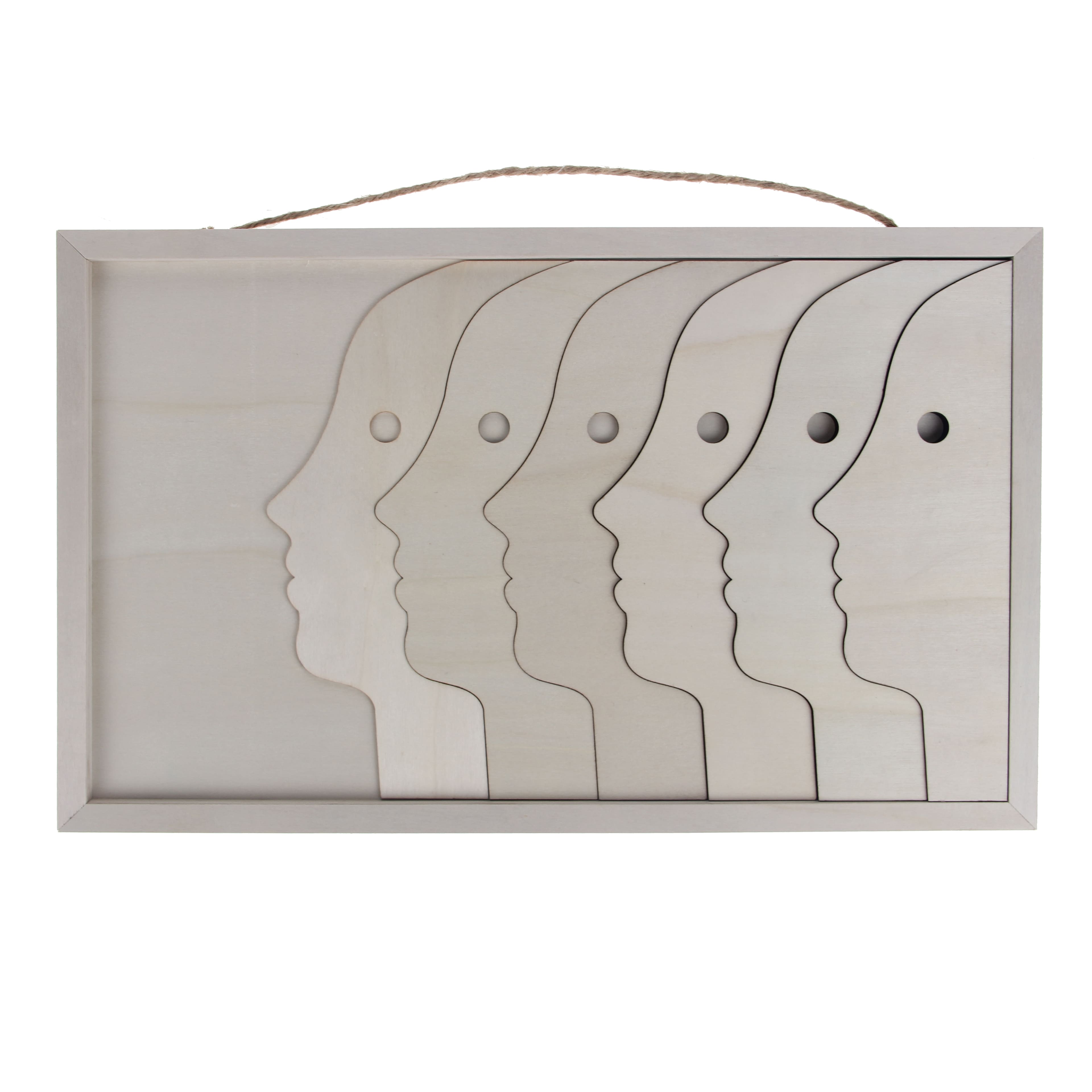 Plaque en bois visage Atlas à décorer soi-même Jonathan Adler x Michaels, 39,3 cm