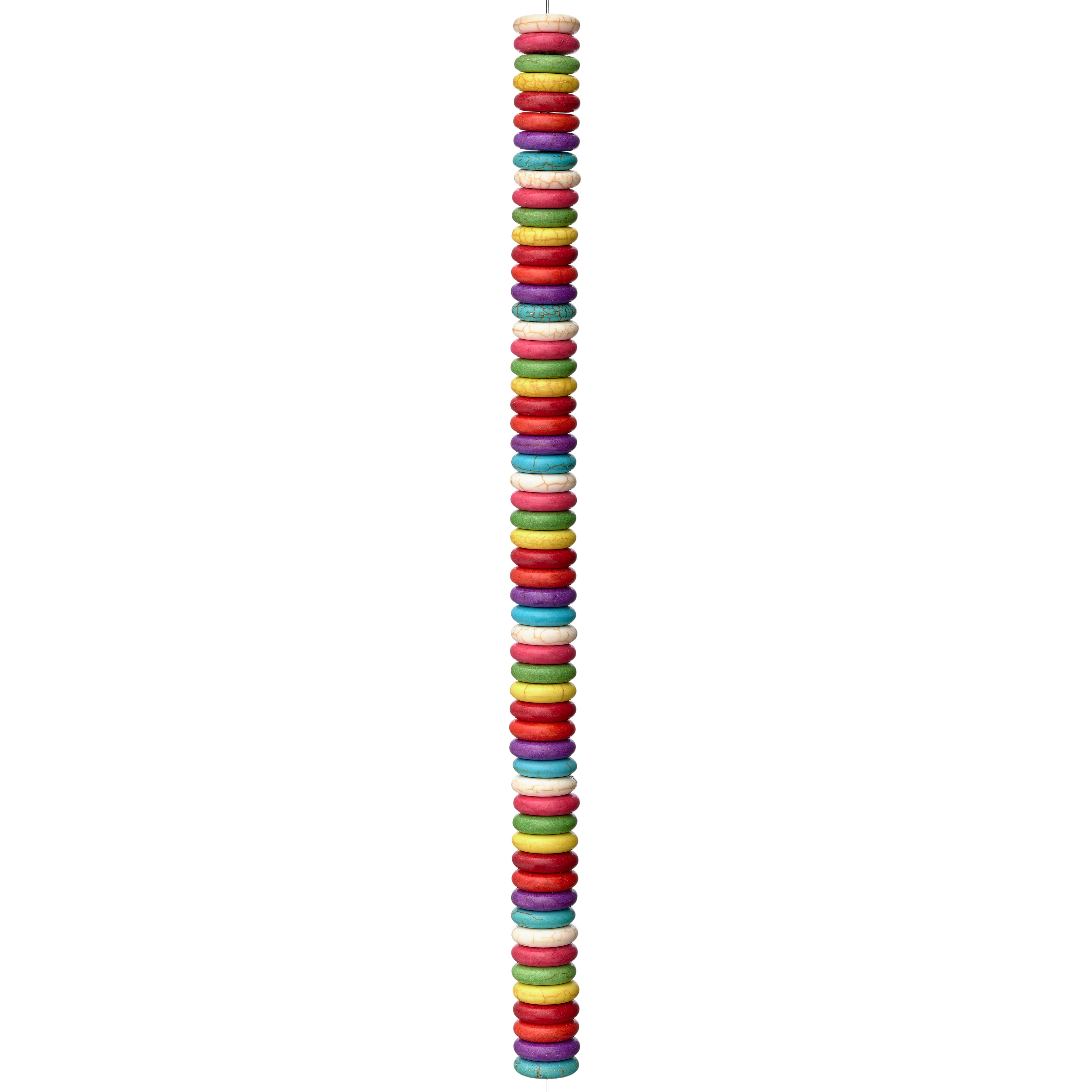 12 Pack: Colorful Howlite Stone Rondelle Beads, 11mm by Bead Landing™