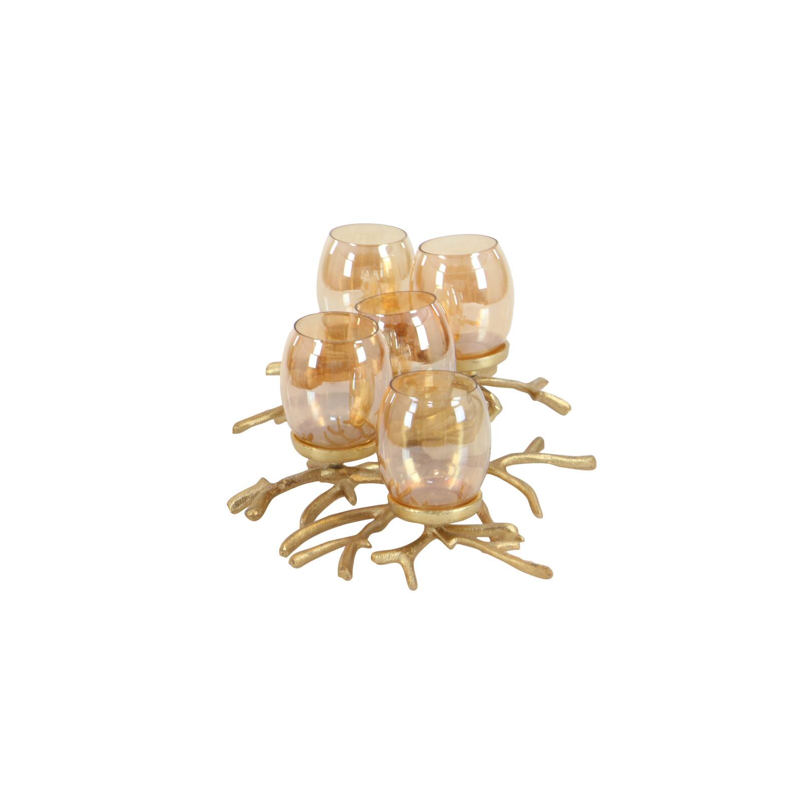 6" Gold Aluminum Coastal Candle Holder