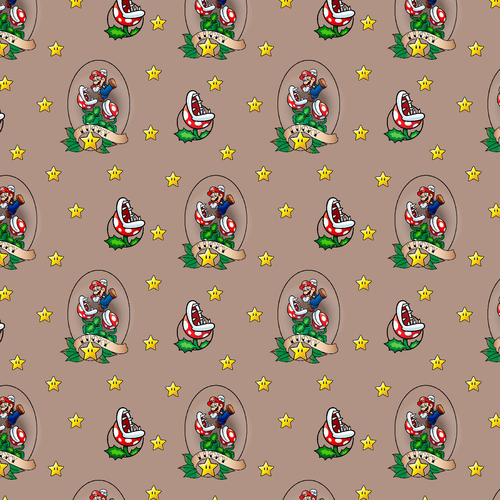 Nintendo® Super Mario Brown Lucky Mario Cotton Fabric