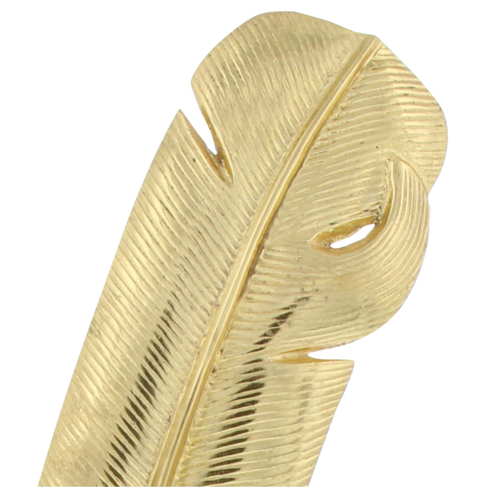 CosmoLiving by Cosmopolitan 12" Gold Aluminum Feather Sculpture