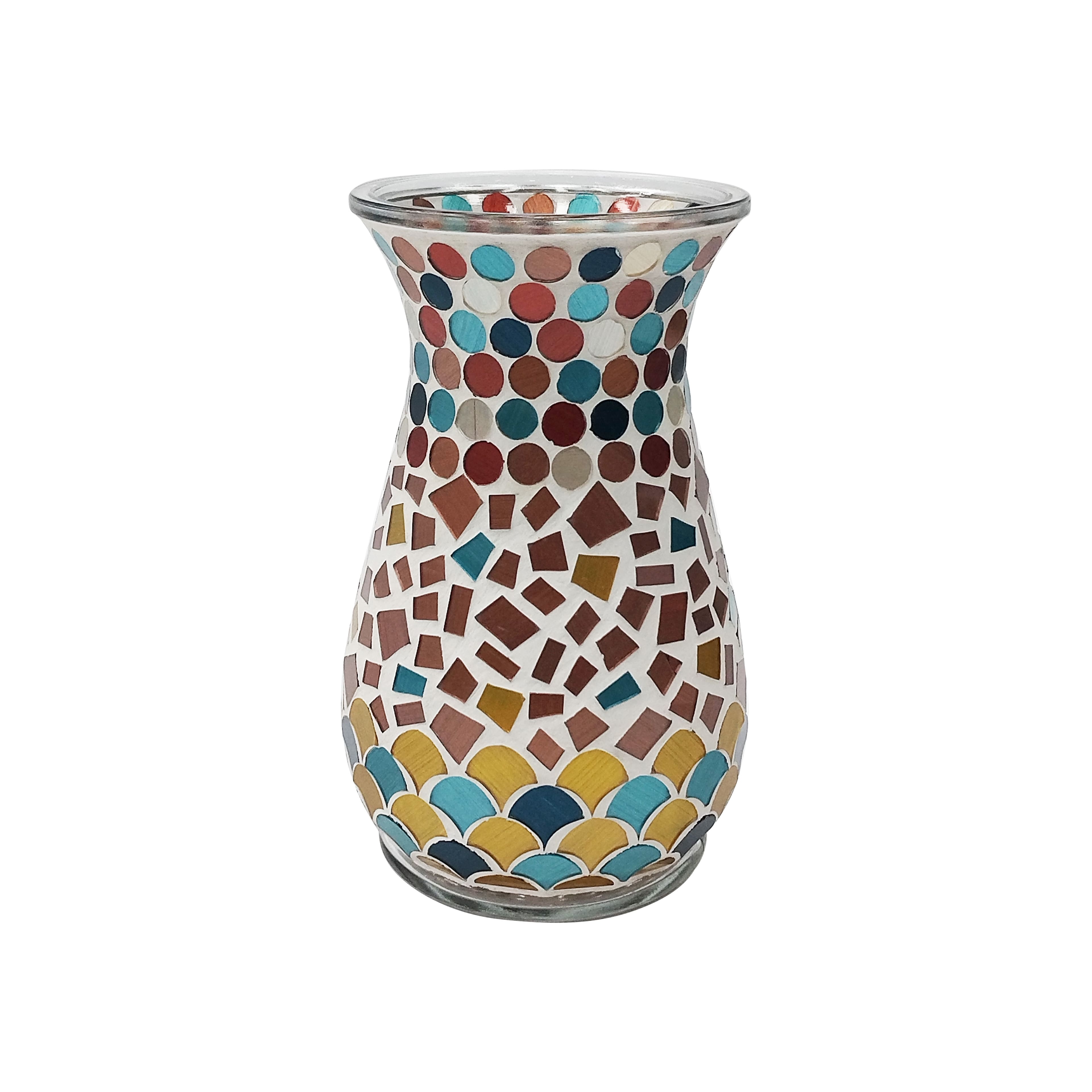 7.75" Multicolor Mosaic Glass Vase by Ashland®