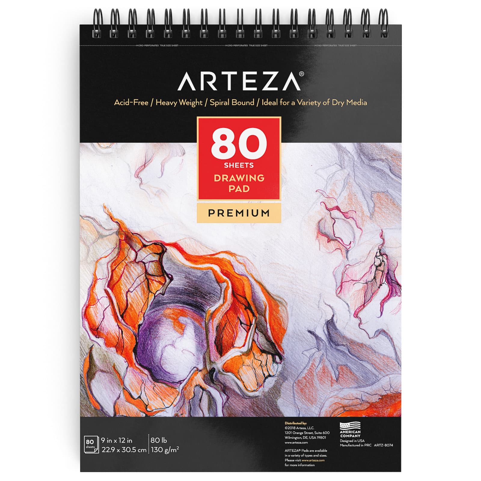 Arteza® 9" x 12" Spiral Drawing Pads, 2ct.