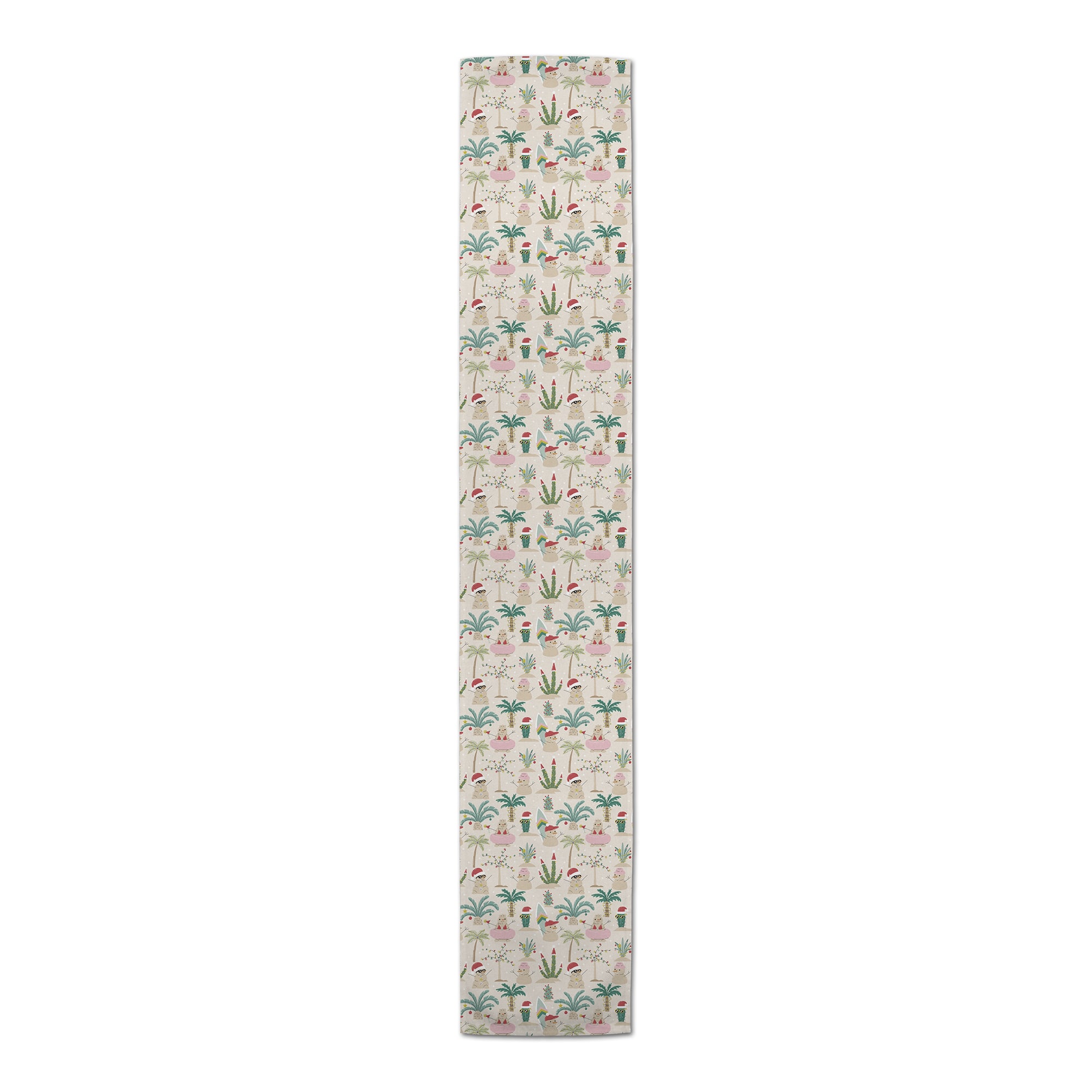 72" Christmas Sand Snowmen Polyester Twill Table Runner