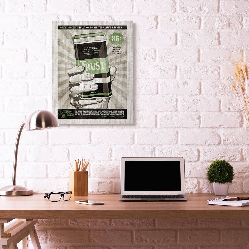 Stupell Industries Extra Strong Trust Inspirational Canvas Wall Art