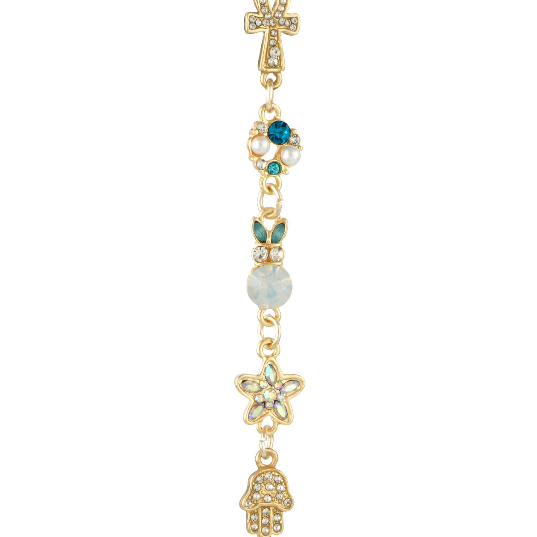 Mixed Gold & Rhinestone Protection Icon Metal & Glass Beads, 8ct. by Bead Landing™