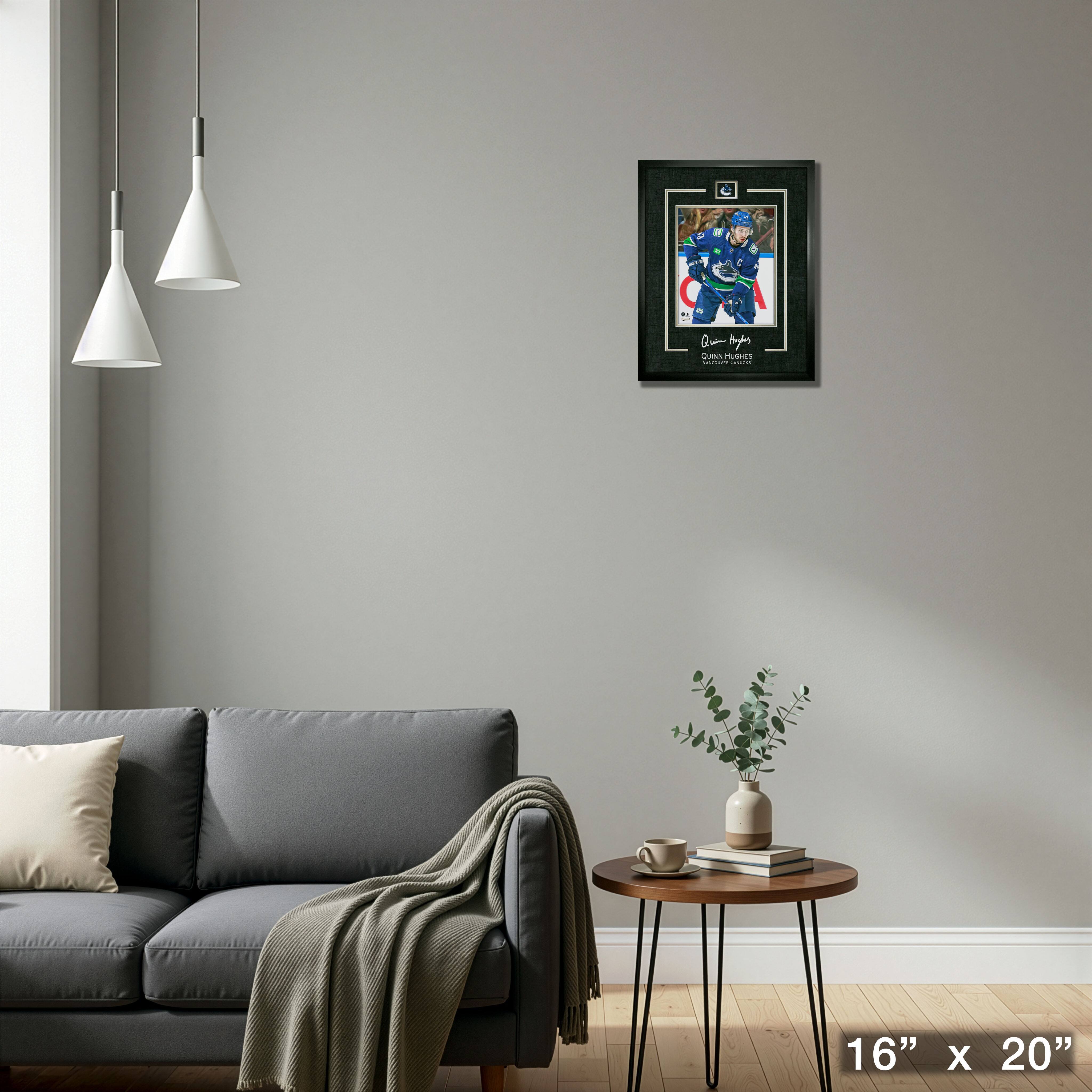 Quinn Hughes 16" x 20" Replica Signature Frame Canucks