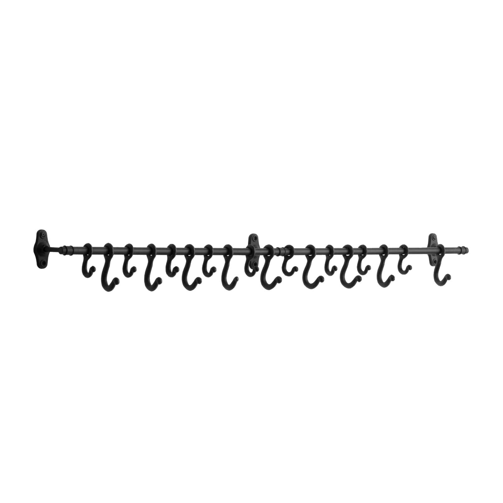 Hello Honey® 4ft. Decorative Forged Metal Wall Rod with 18 Hooks