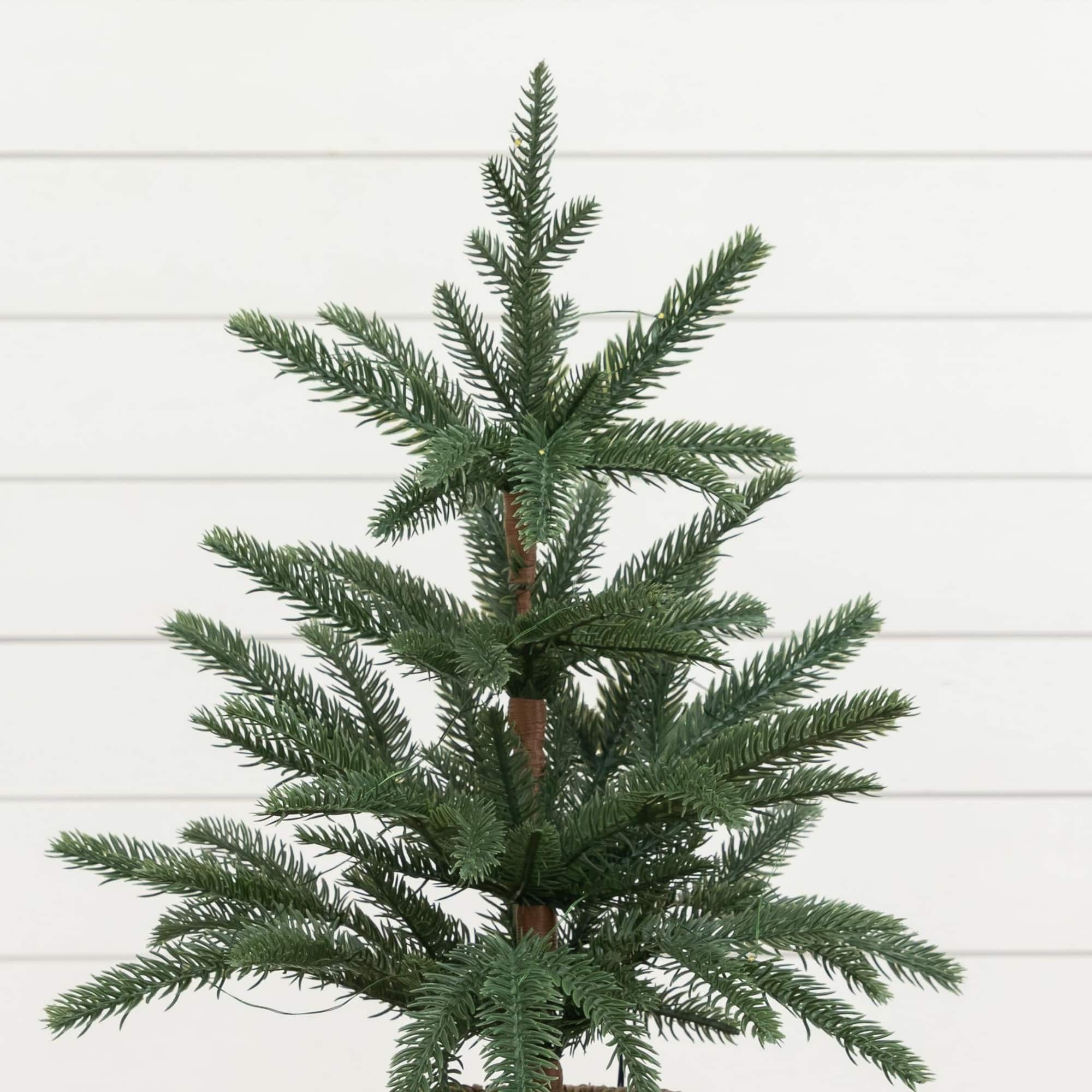 Nearly Natural 18" Pre-Lit Artificial Christmas Tree, Warm White LED Lights
