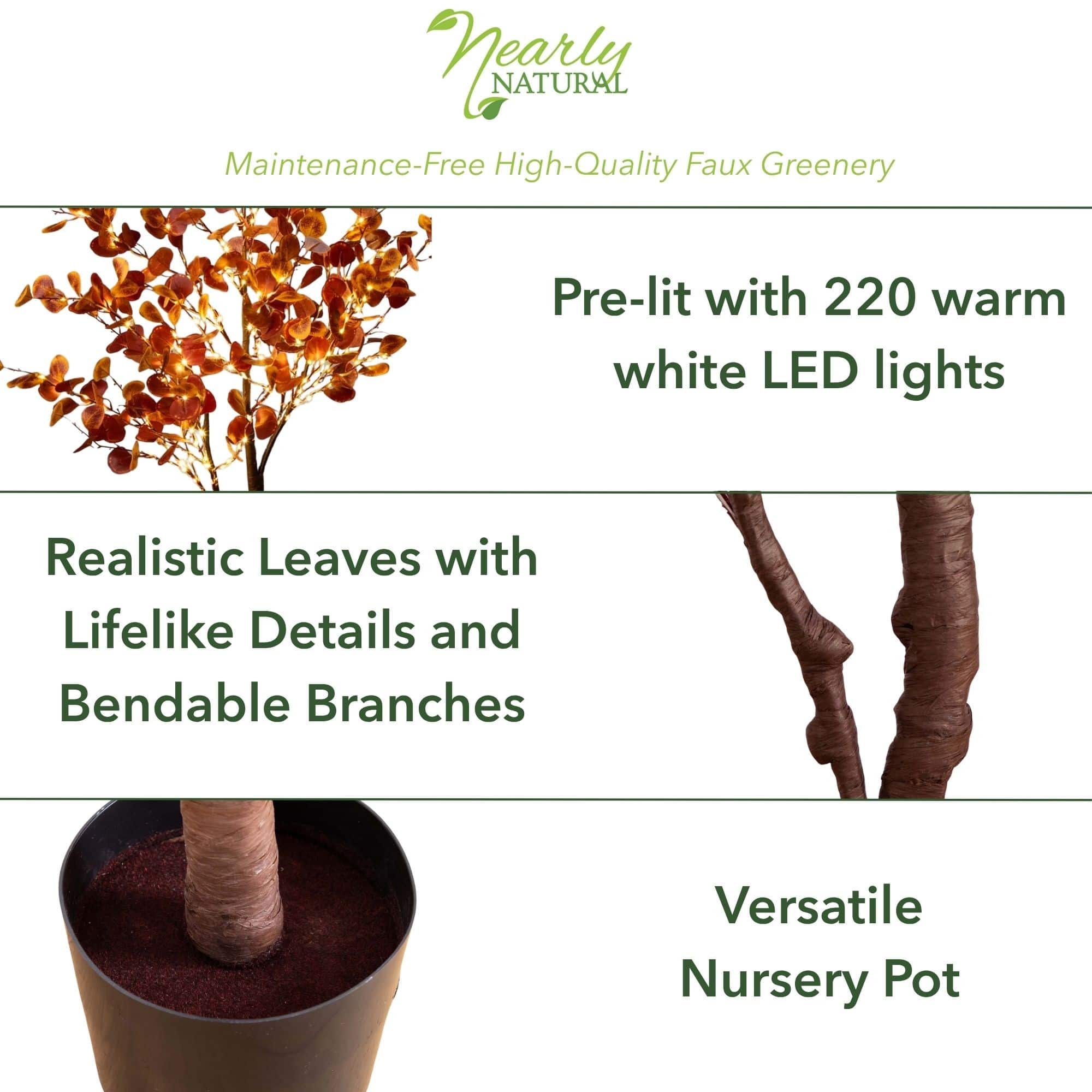 5ft. Pre-Lit LED Autumn Eucalyptus Artificial Fall Tree
