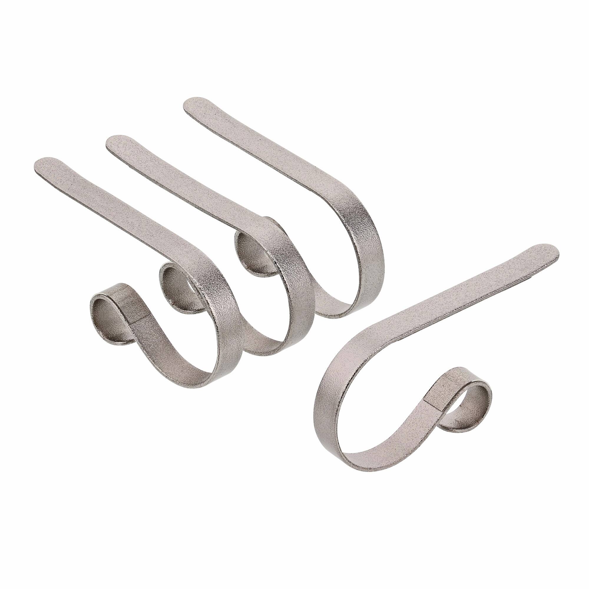 Original MantleClip® Glimmer Silver Stocking Holders, 4ct.
