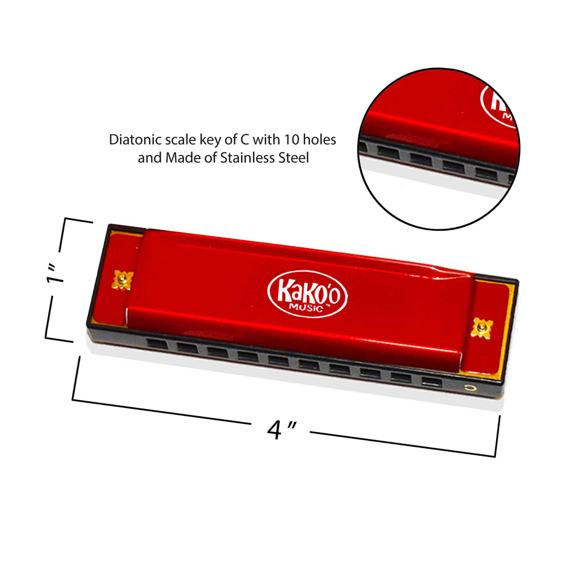 Salus Kako'o Red Classic Metal Harmonica