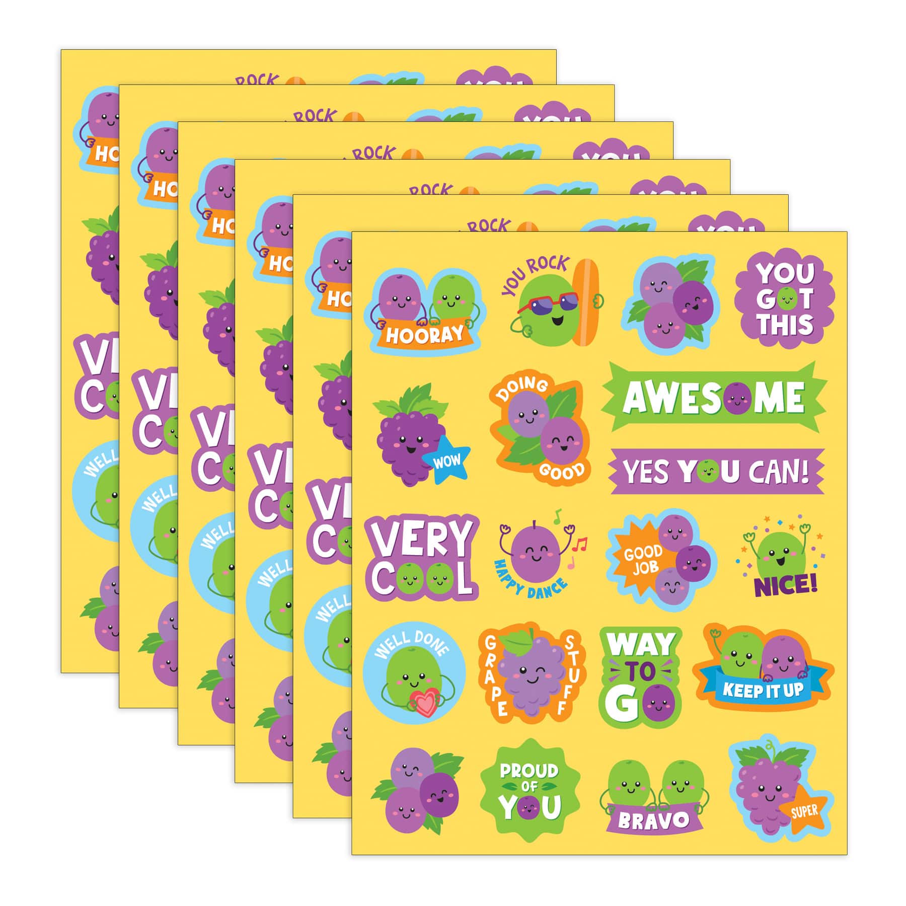 Teacher Created Resources® Grape Smelly Stickers, 6 Packs of 120