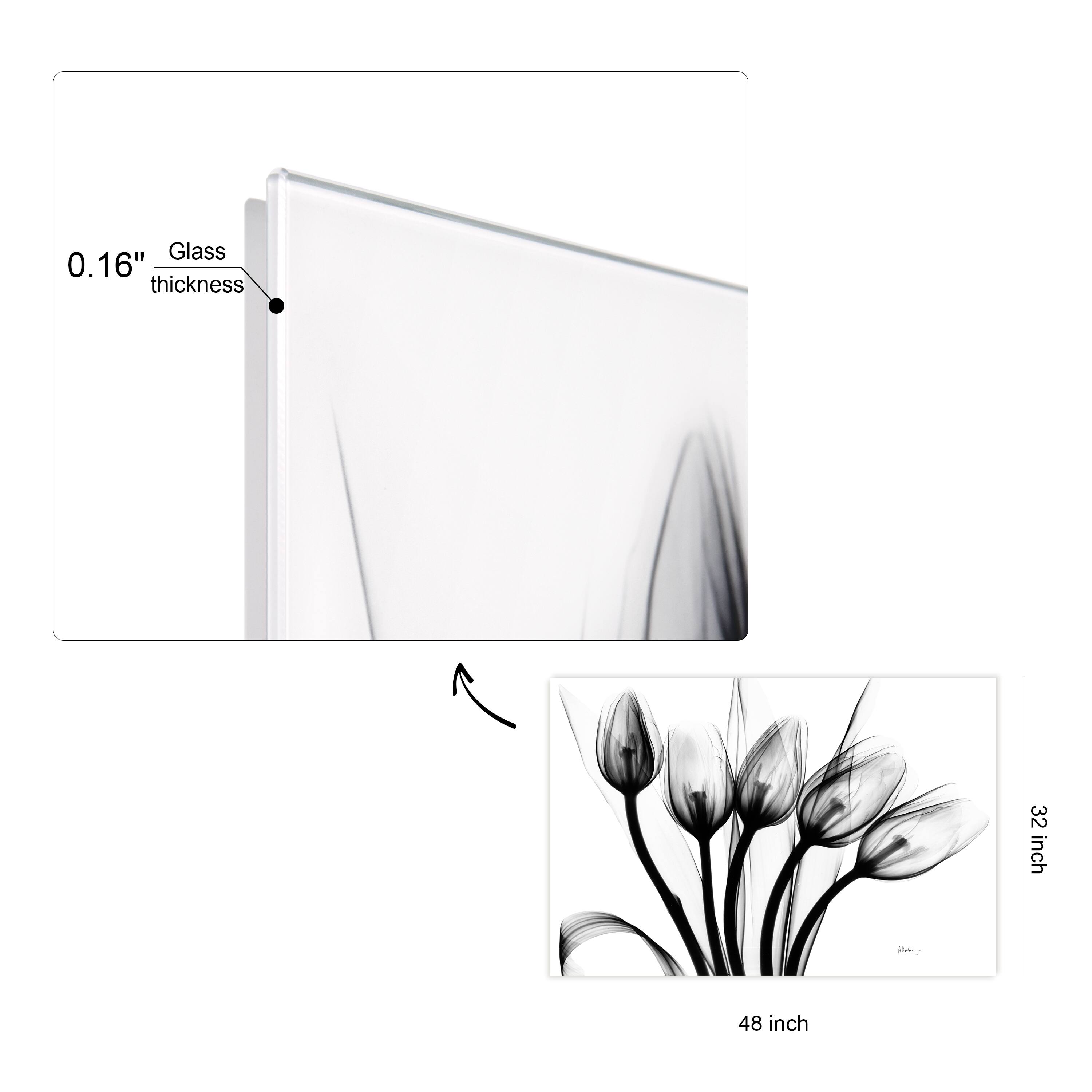 Empire Art Direct 32" x 48" Marching Tulips Frameless Free Floating Printed Tempered Glass Wall Art
