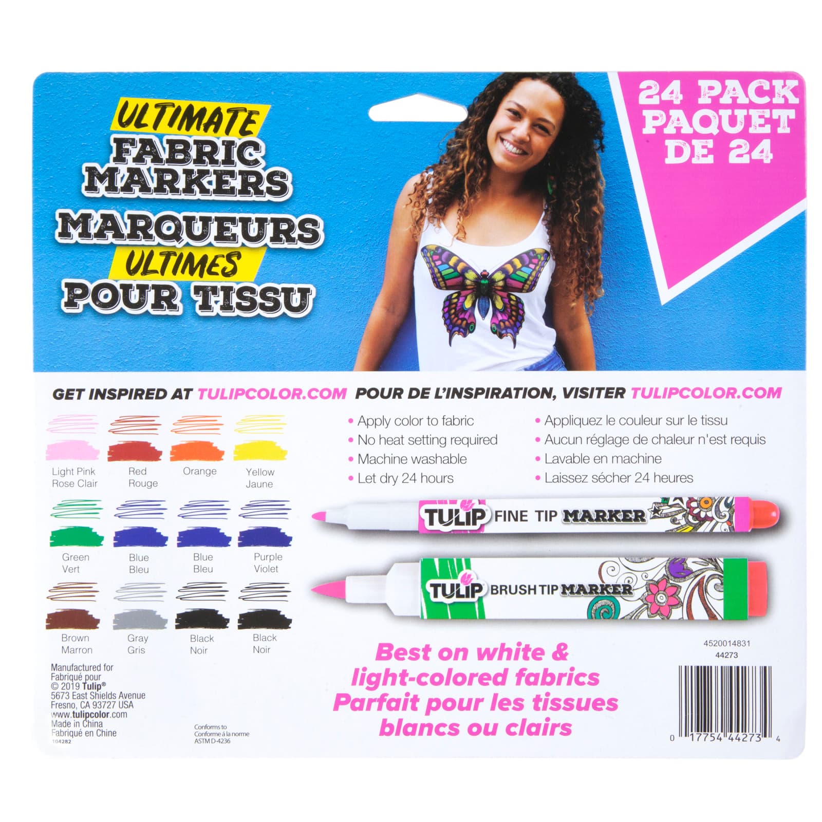 6 Packs: 24 ct. (144 total) Tulip® Ultimate Fabric Markers Rainbow