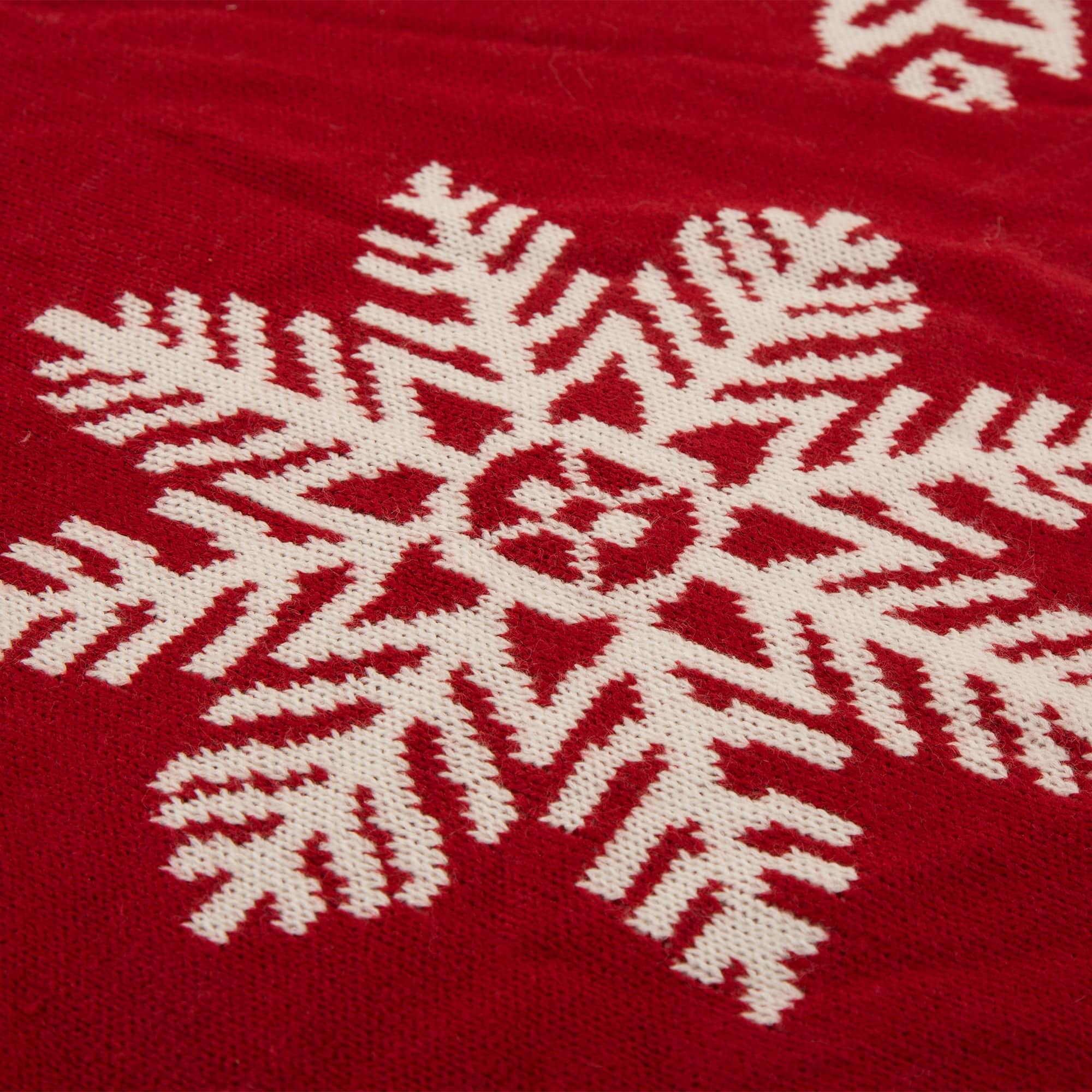 Glitzhome® Knitted Christmas Snowflake Stocking & Tree Skirt Set