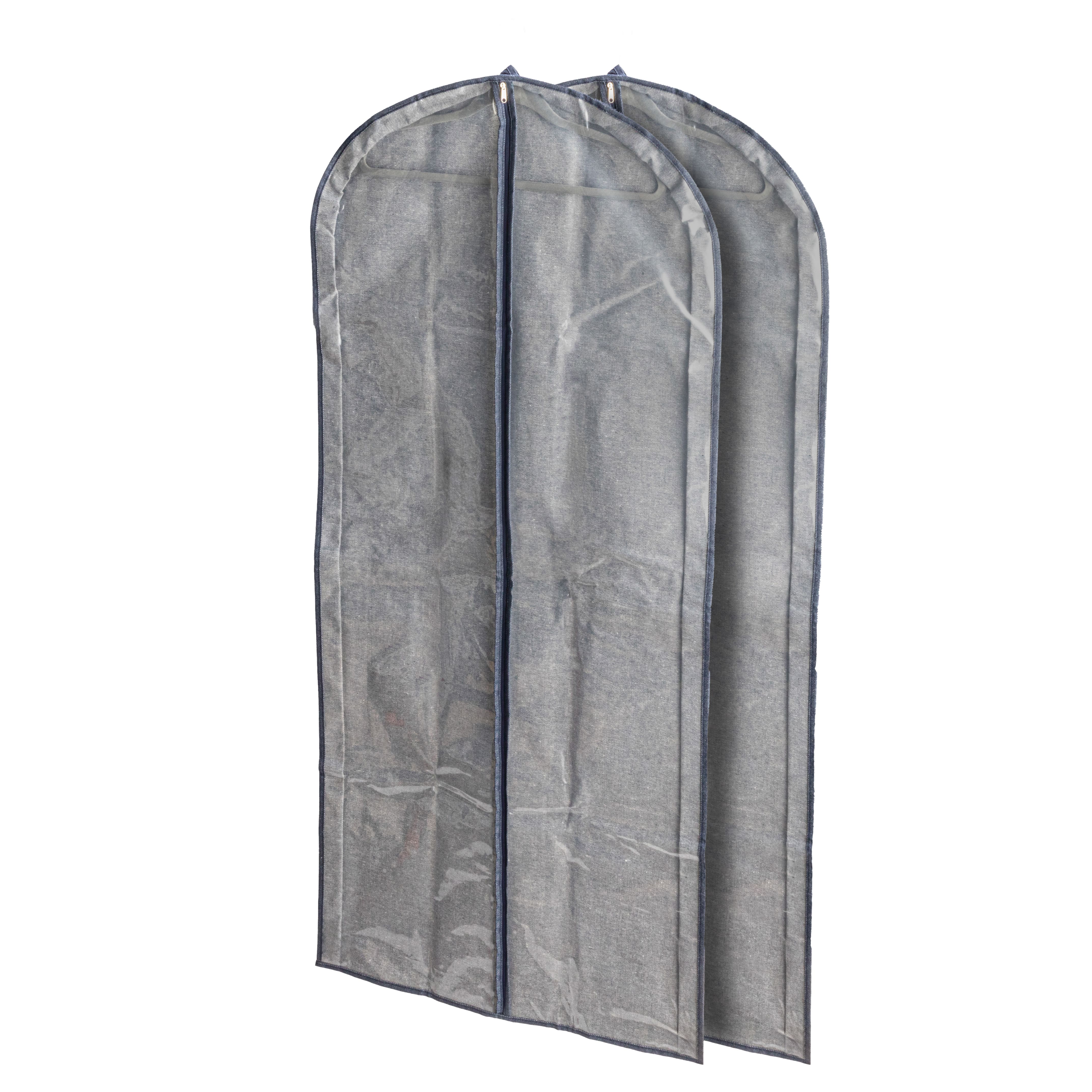 Household Essentials 56" Denim Blue Hanging Zippered Garment Storage Bag, 2ct.