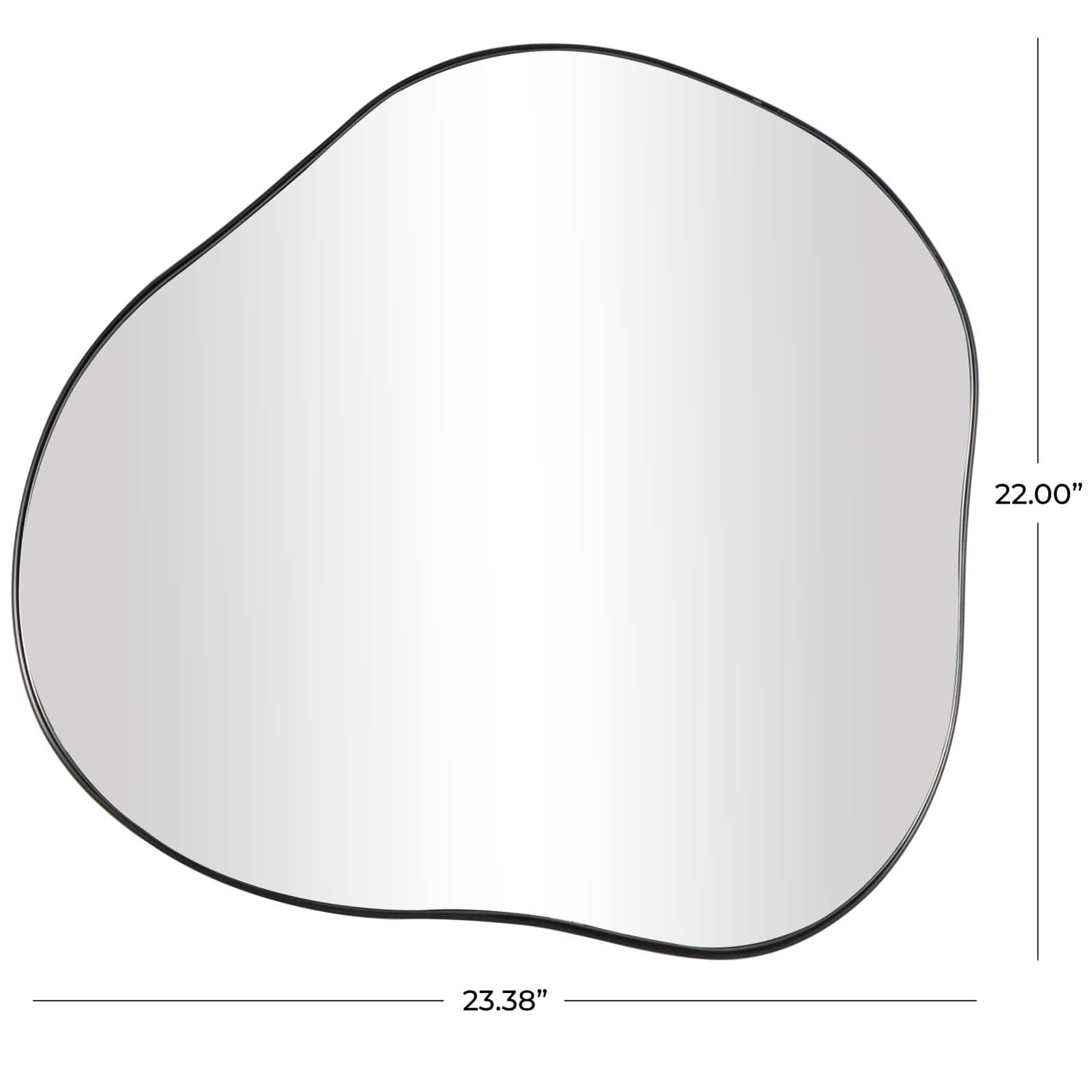 CosmoLiving by Cosmopolitan 23" x 22" Black Metal Abstract Wavy Wall Mirror