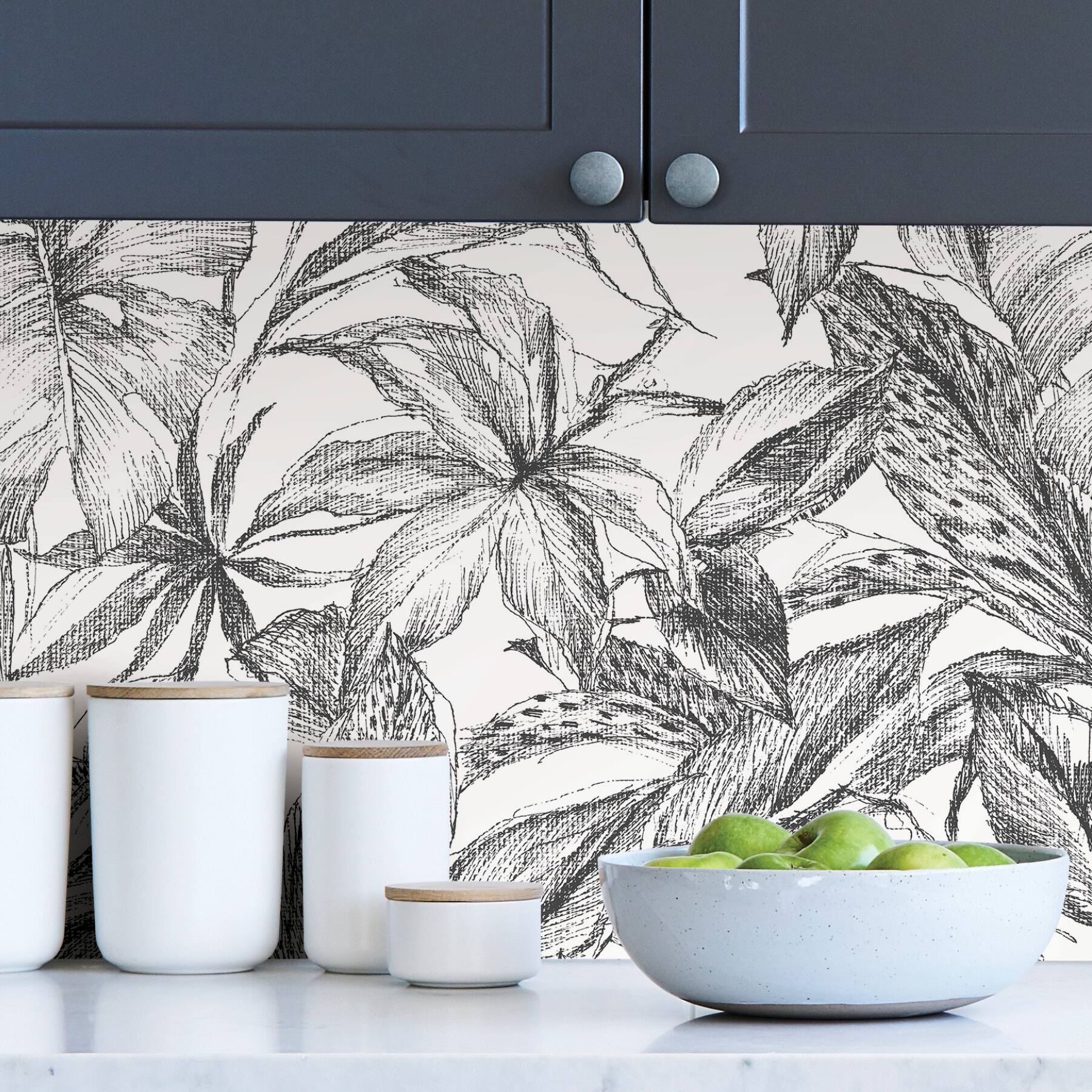 NuWallpaper Black Canopy Peel & Stick Wallpaper