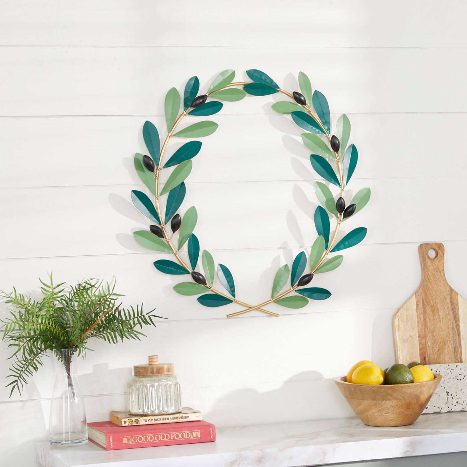 22" Green Coastal Metal Wall Décor
