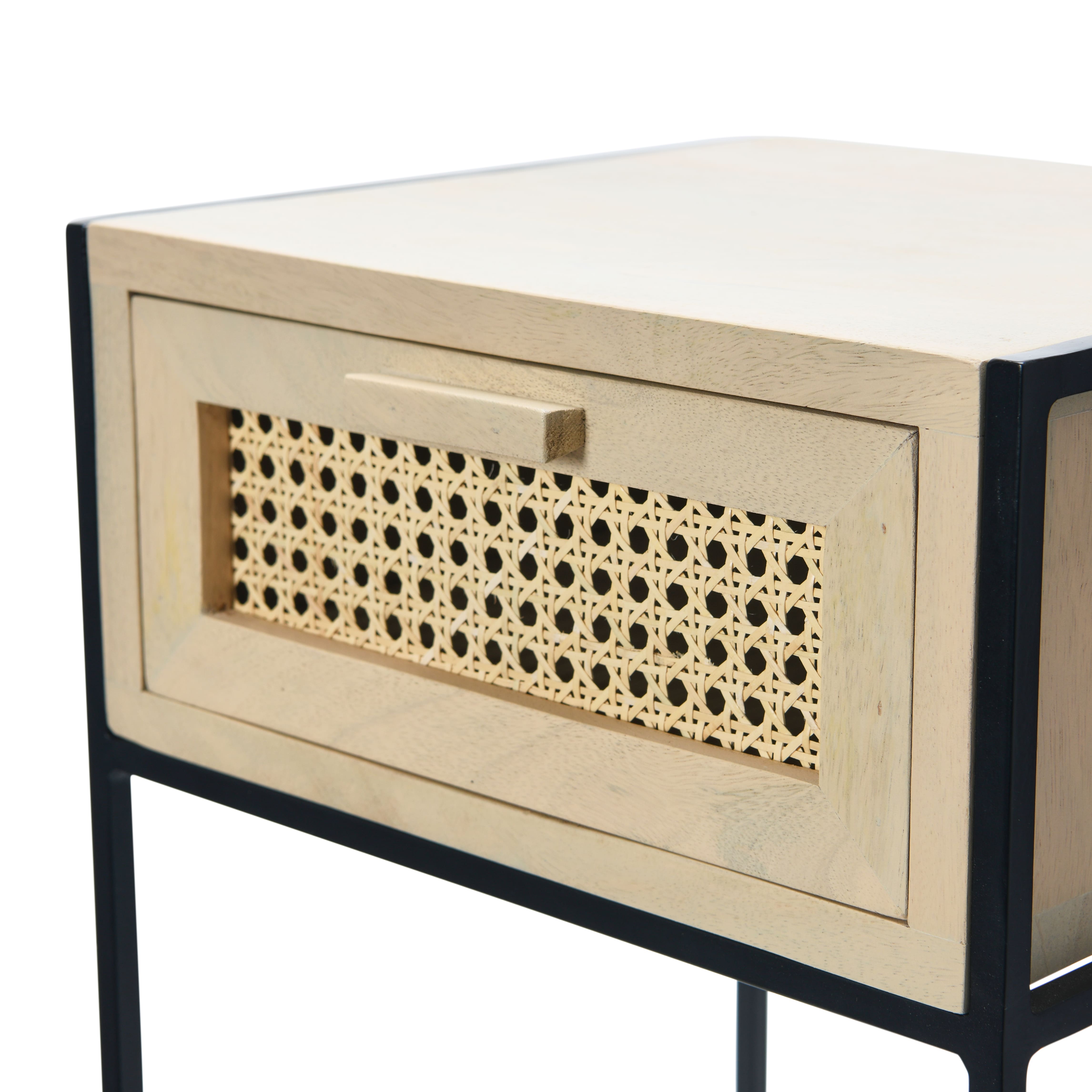 Hello Honey® 22" Natural Cane & Mango Wood End Table