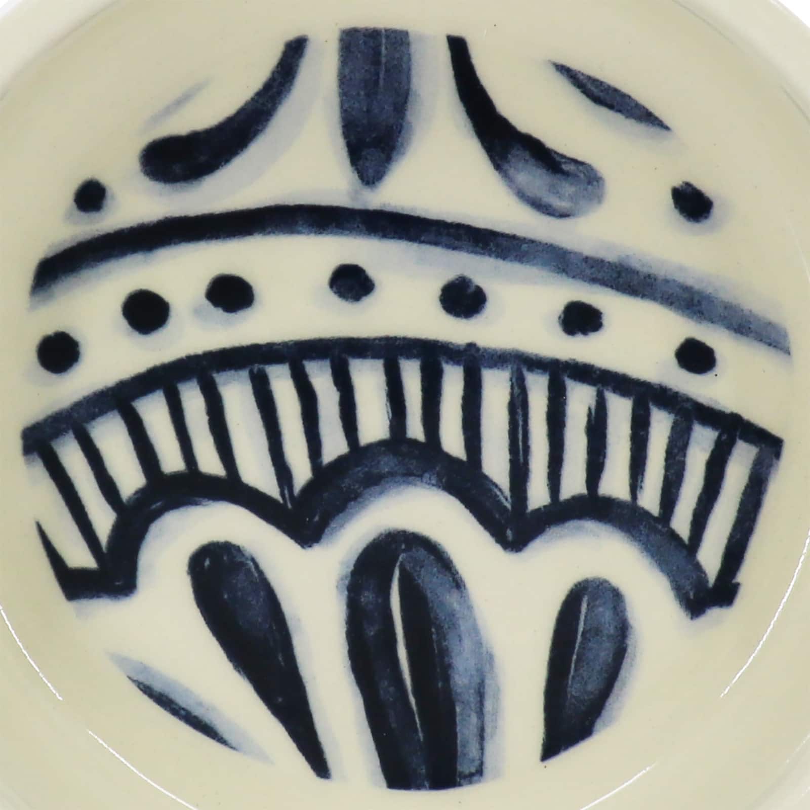 4.8" White & Blue Painted Ceramic Container Stand by Ashland®