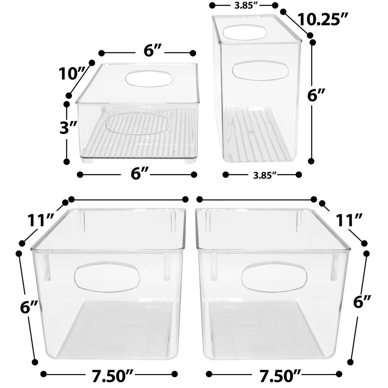 Sorbus Clear Fridge & Freezer Organizing Bin Set