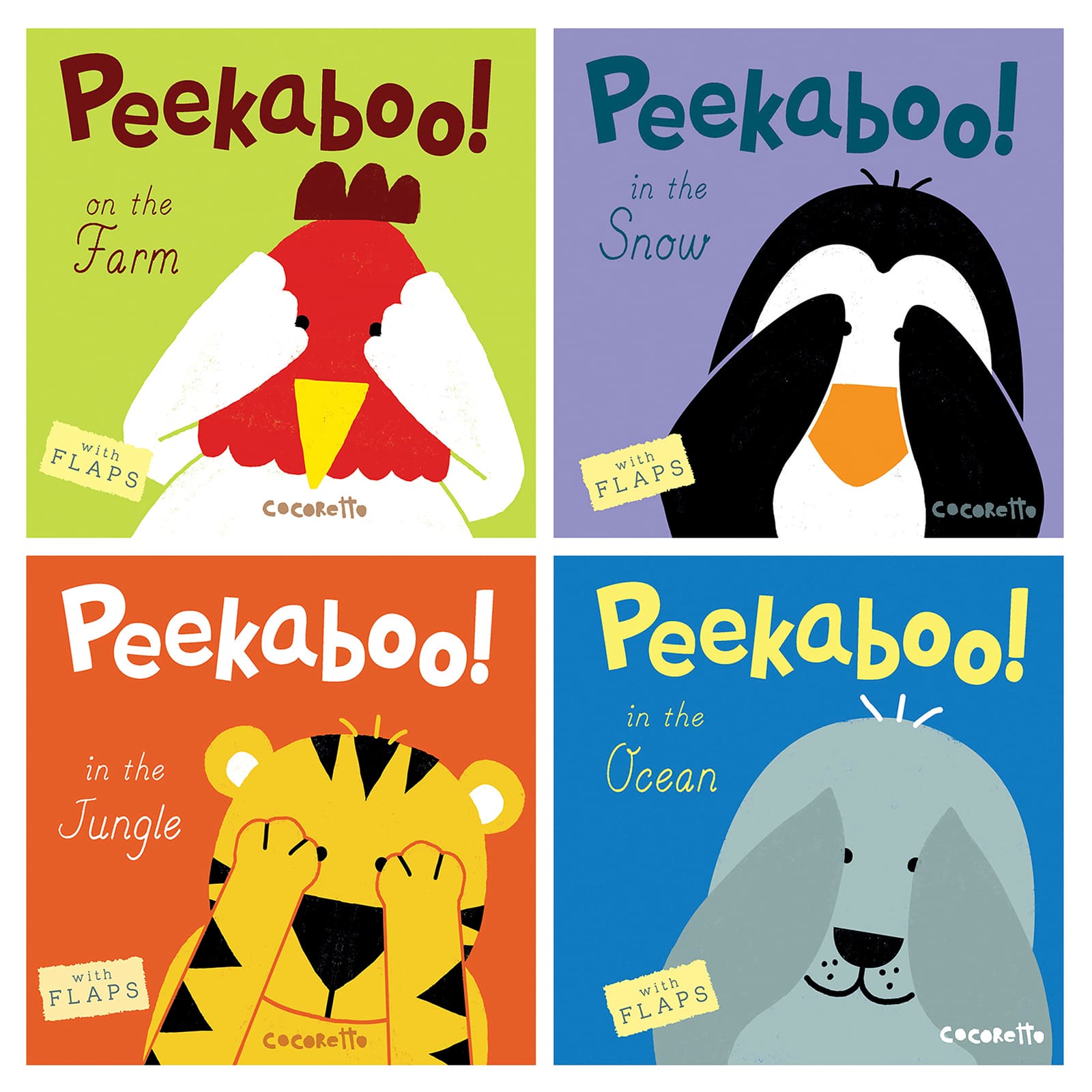 Child's Play Books Peekaboo! 4 Board Books Complete Set