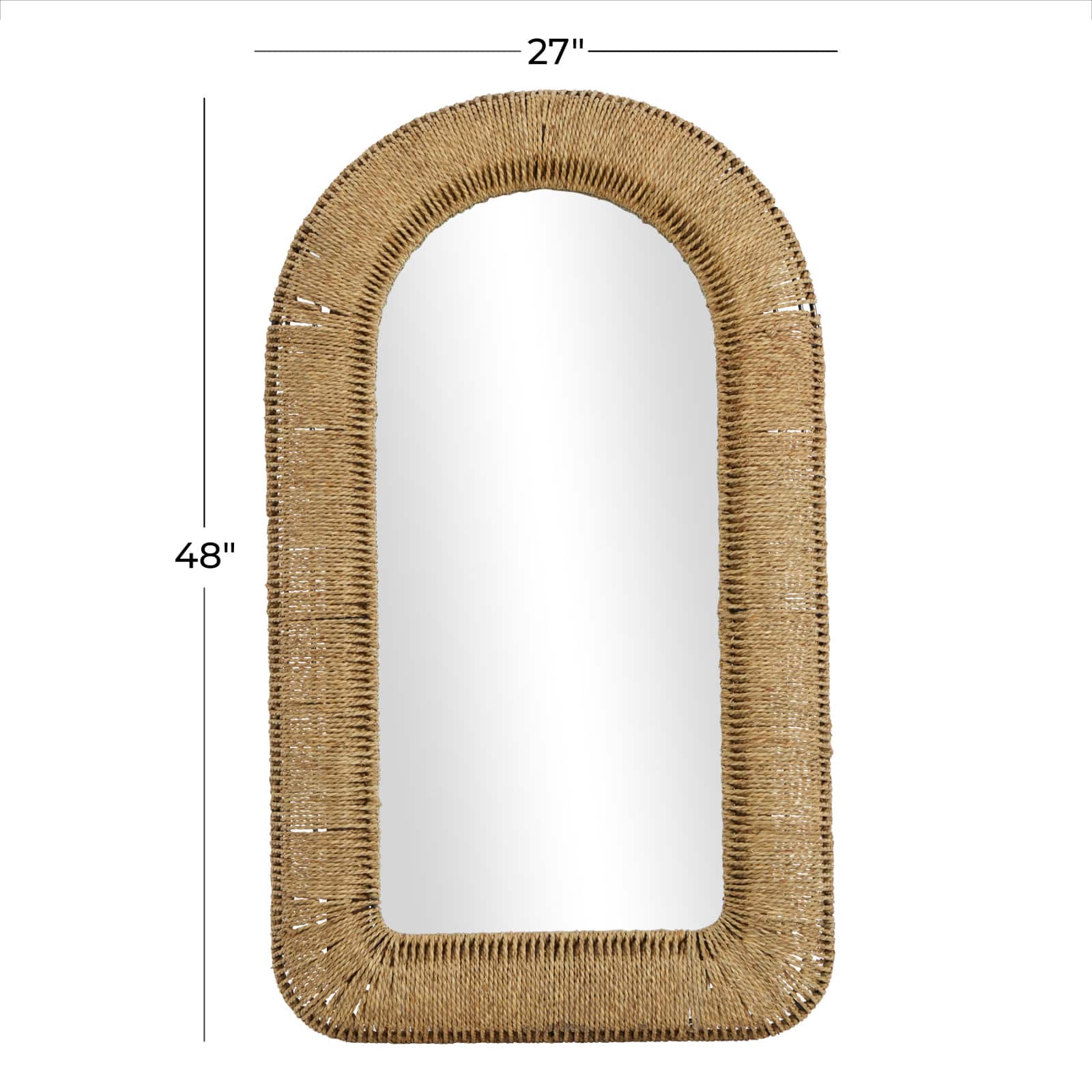 Brown Iron Bohemian Wall Mirror, 48" x 27" x 3"