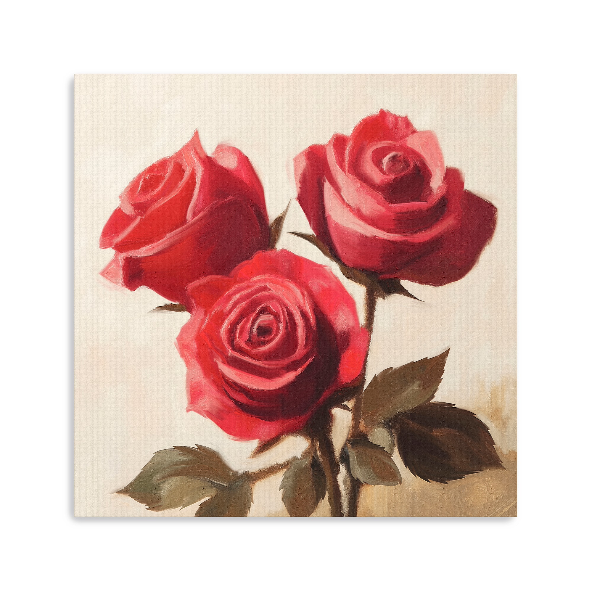 Three Red Roses Canvas Giclée Art