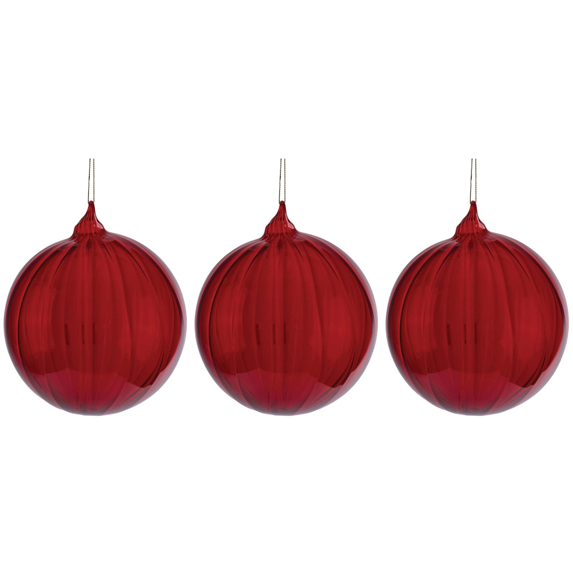 Melrose 6" Oversized Glass Ball Ornaments, 3ct.