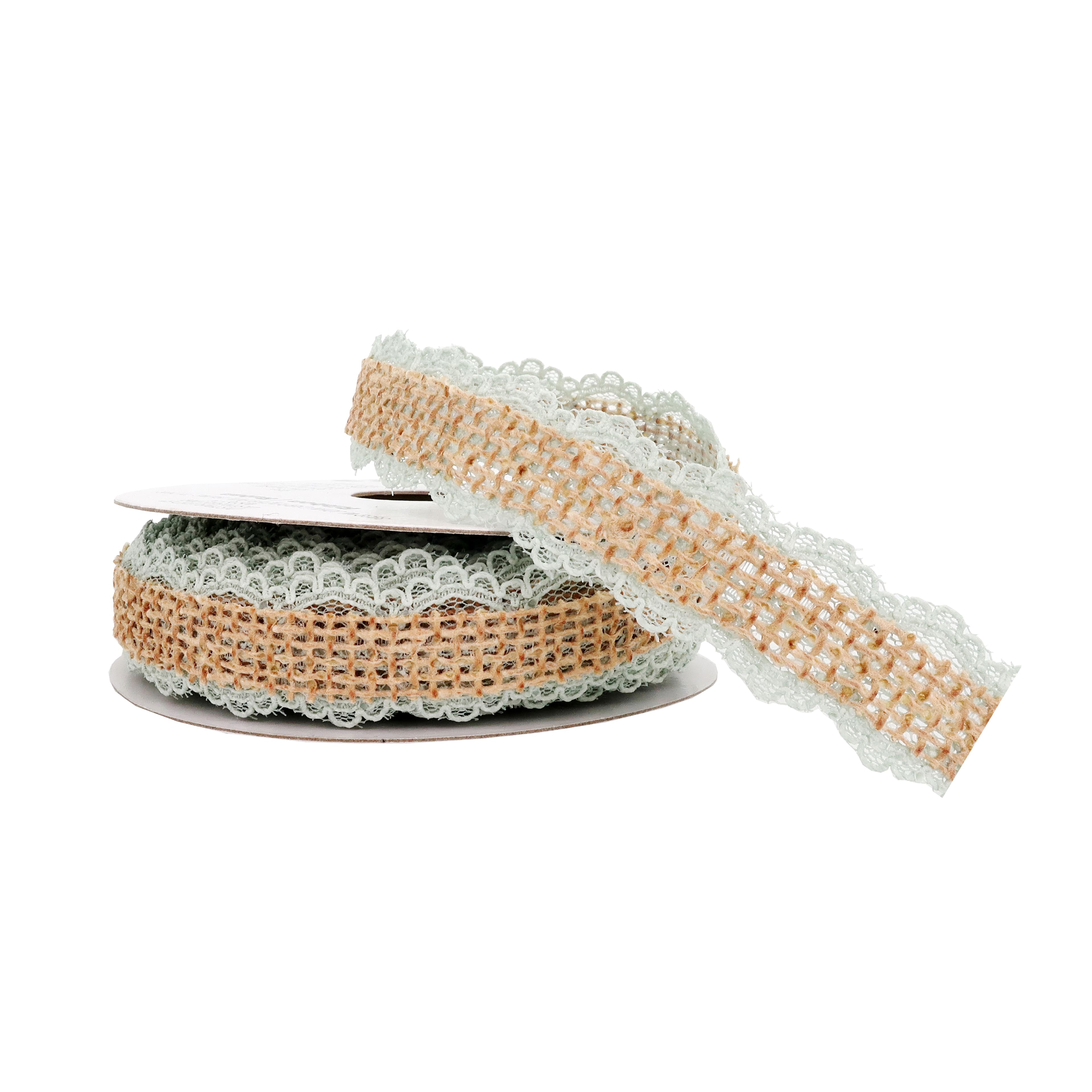 12 Pack: 3/4" x 5yd. Faux Burlap & Lace Ribbon by Celebrate It® Classic