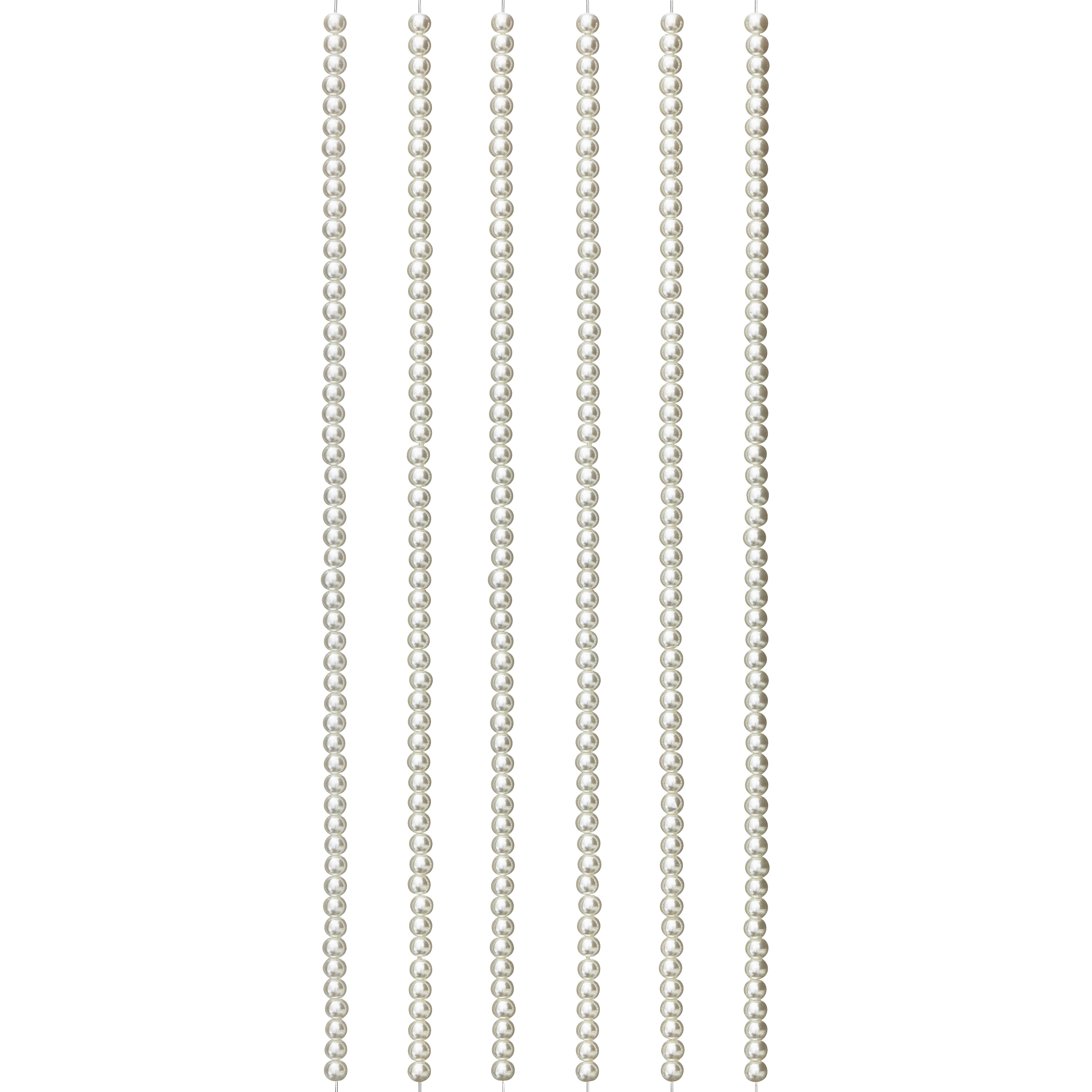 White Pearl Glass Beads, 4mm by Bead Landing™