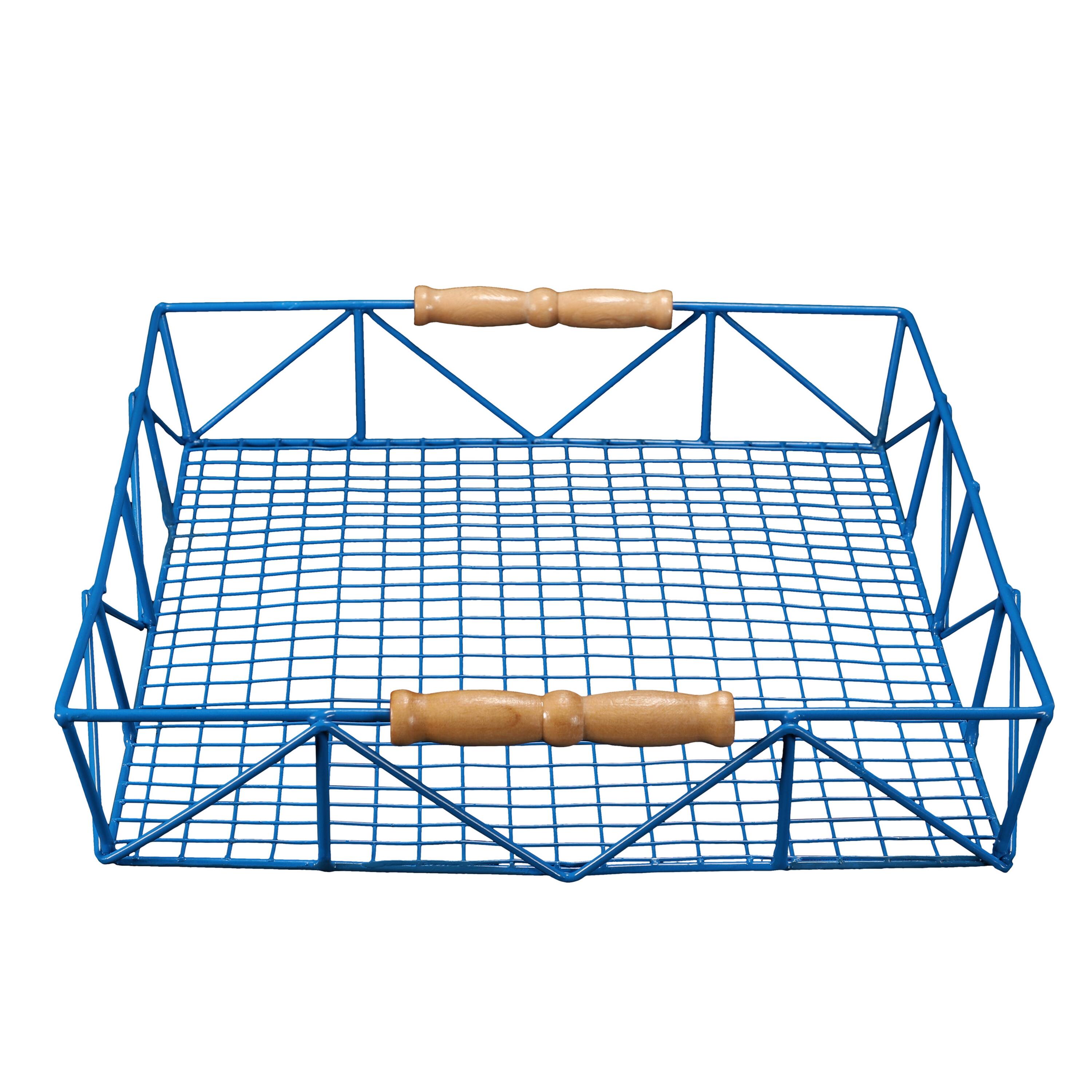 6 Pack: 14.5" Blue Wire Tray with Carrying Handles