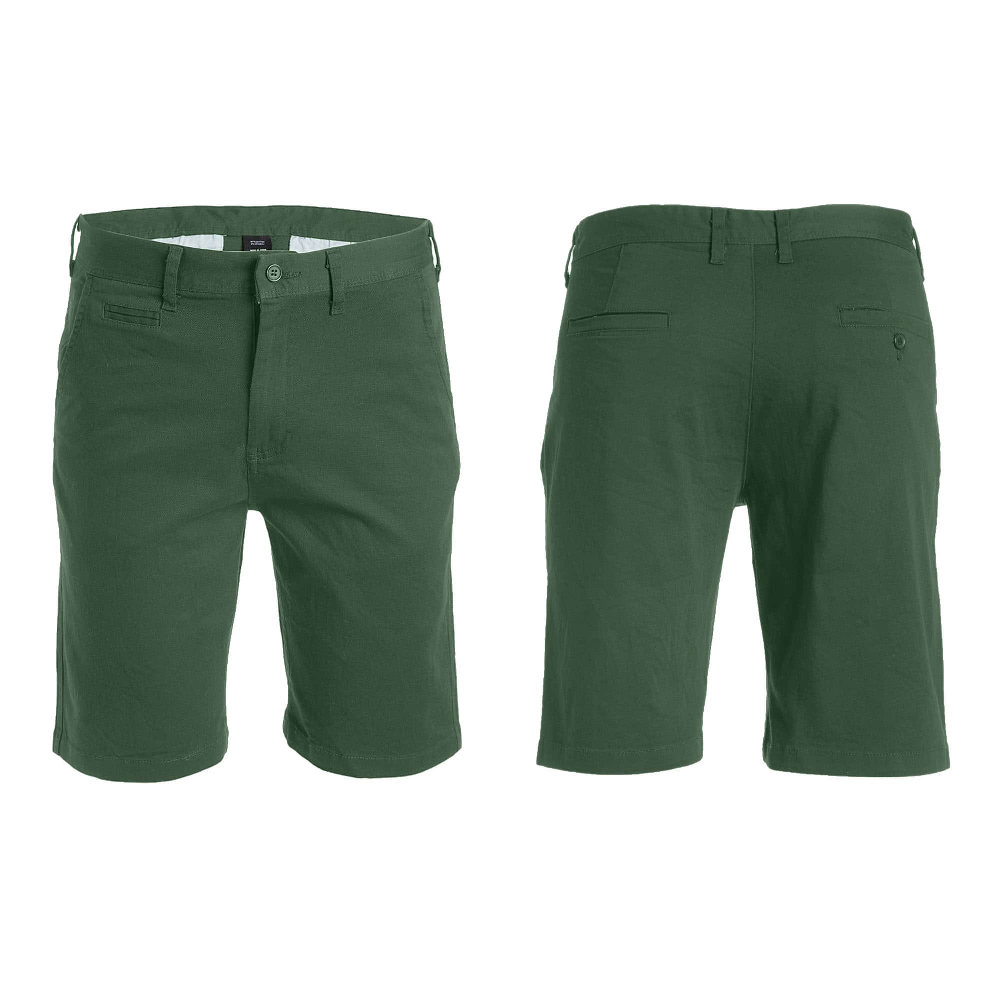 Galaxy by Harvic Men's Flat Front Slim Fit Stretch Chino Shorts