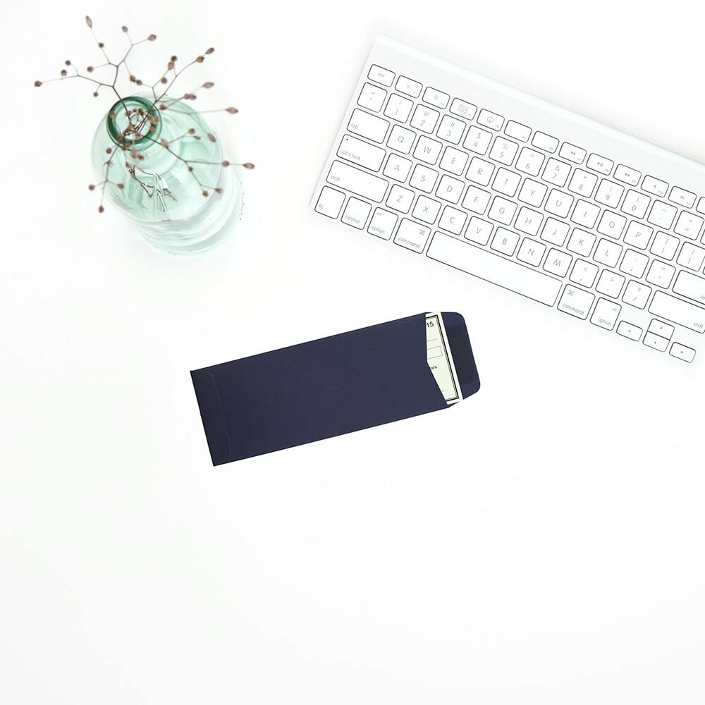 JAM Paper 4" x 9.5" Navy Blue Policy Business Premium Envelopes