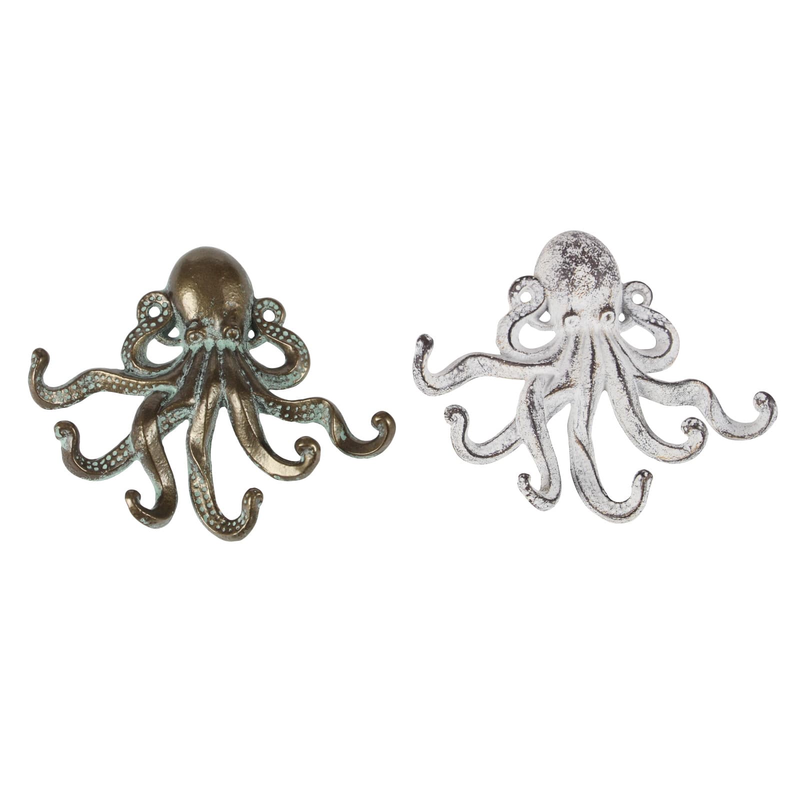 Set of 2 Bronze Metal Coastal Wall Hook, 8" x 7"