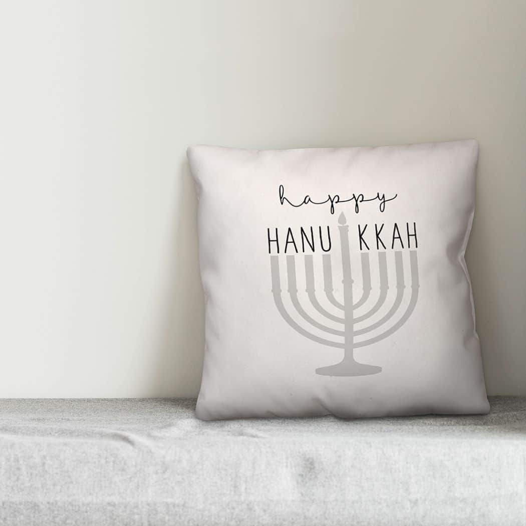 Happy Hanukkah Menorah 18x18 Spun Poly Pillow