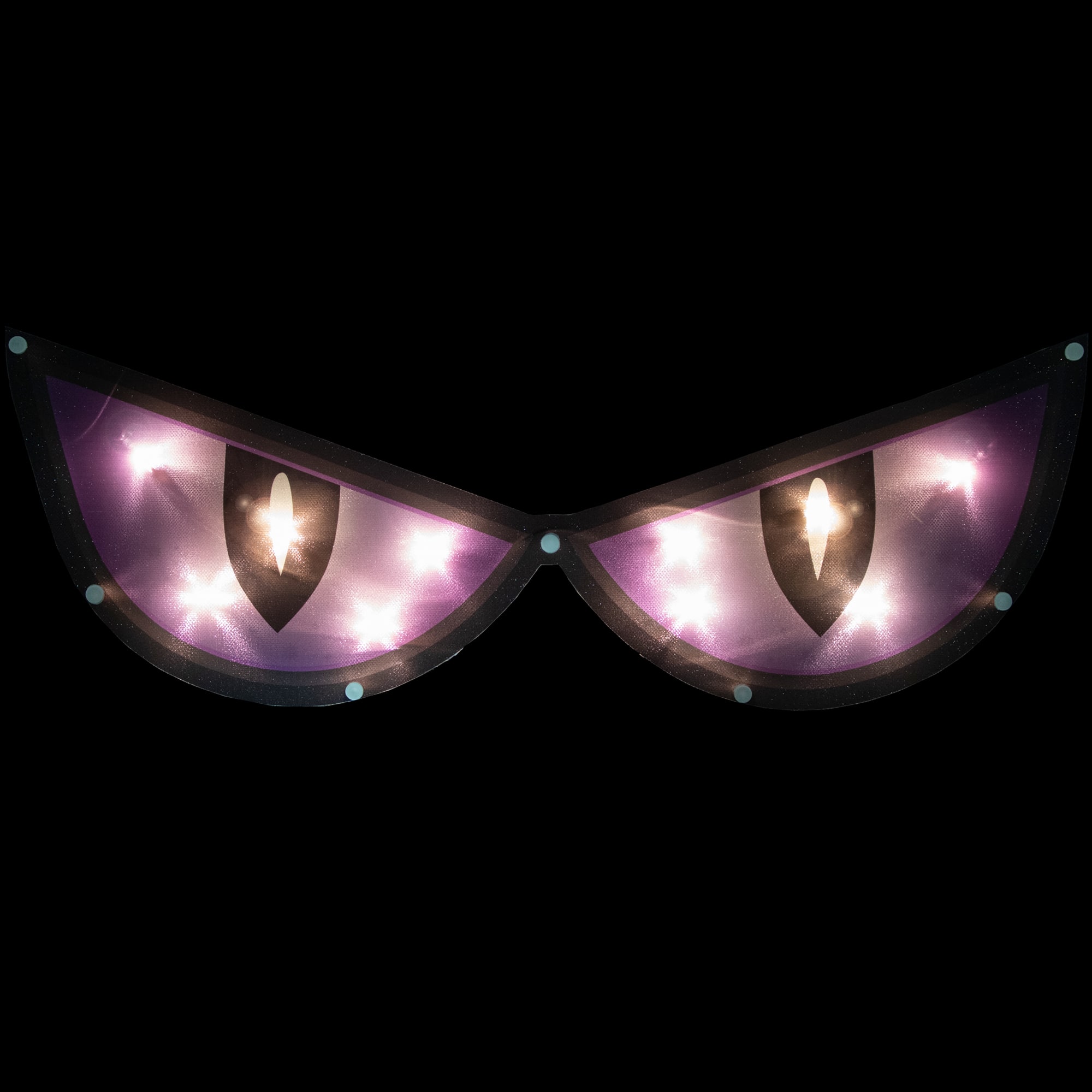 20" Lighted Purple Eyes Halloween Window Silhouette Decoration