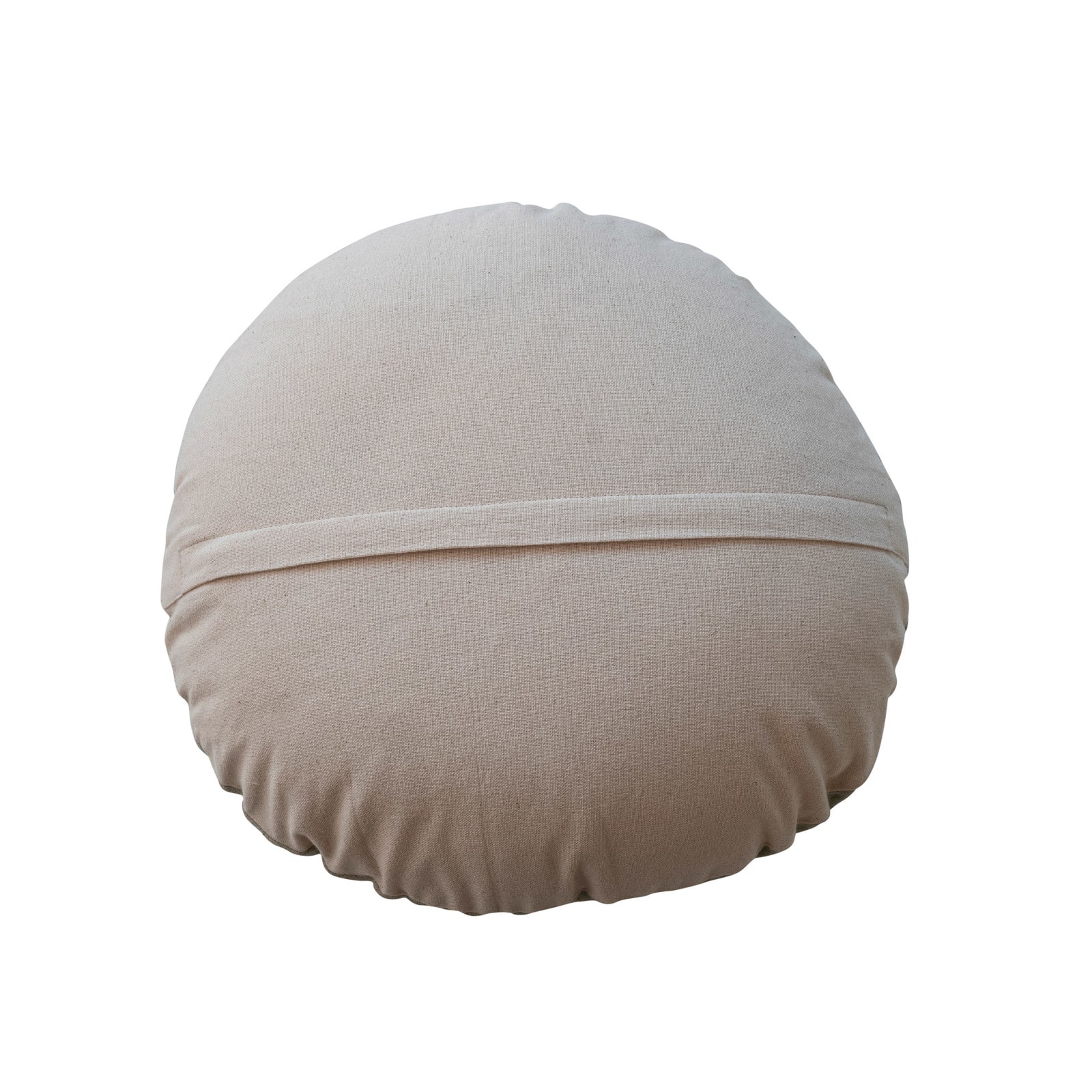 Hello Honey® 16" Round Cotton Embroidered Pillow with Snowflake & Beads
