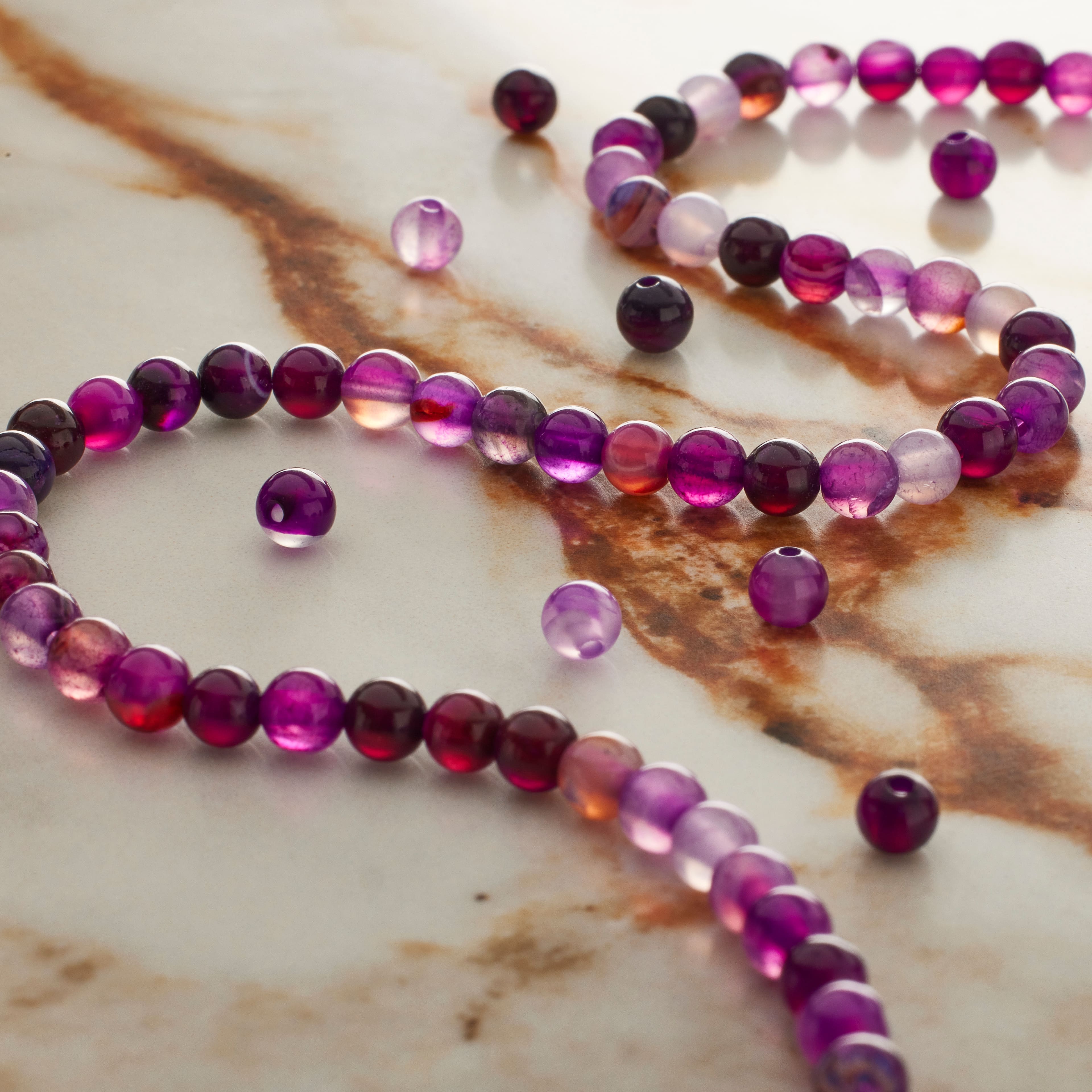 Purple Agate Round Beads by Bead Landing™